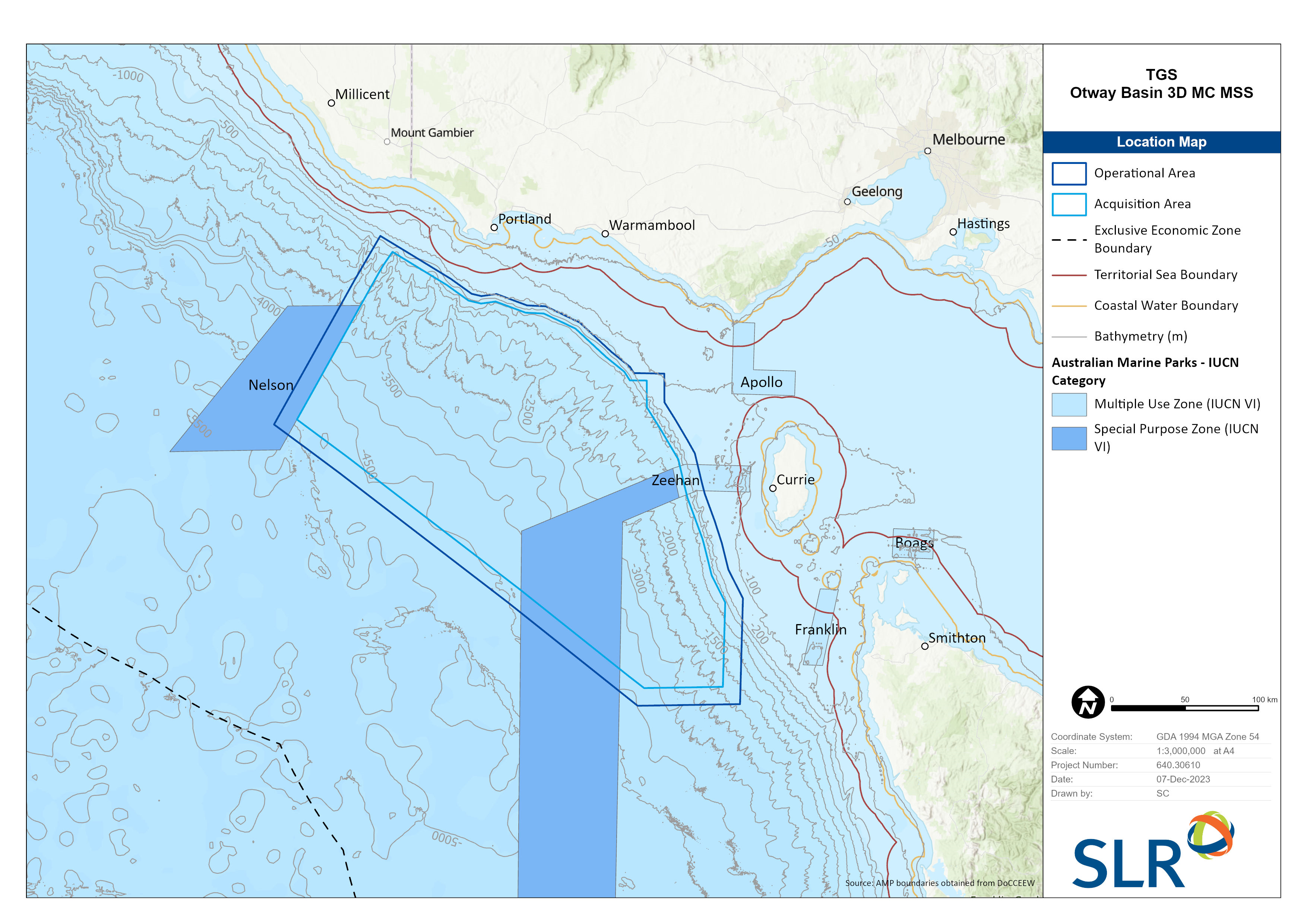 Location map - Activity: Otway Basin 3D Multi-client Marine Seismic Survey (refer to description)