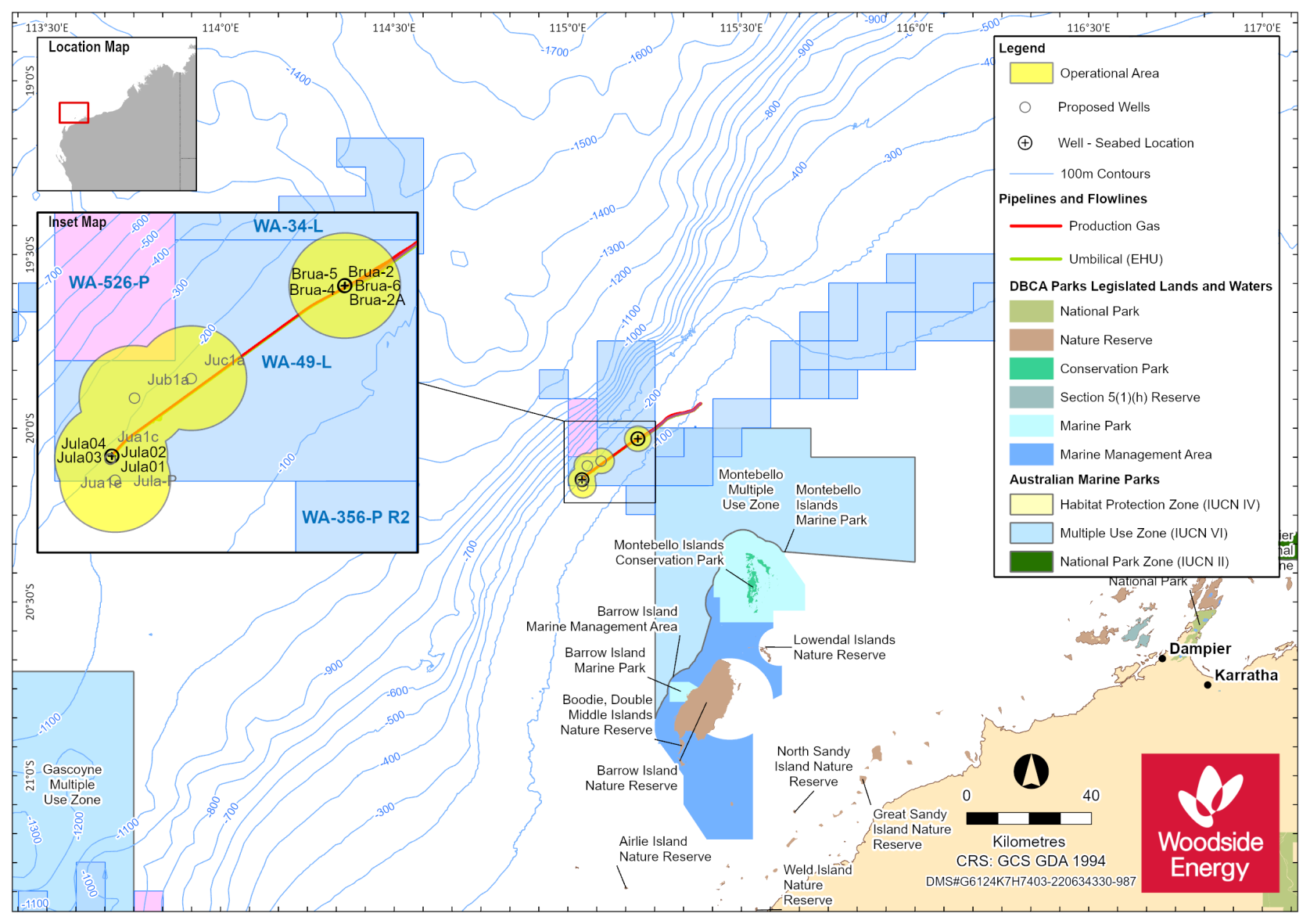Location map - Activity: Julimar Development Phase 3 Drilling and Subsea Installation (refer to description)