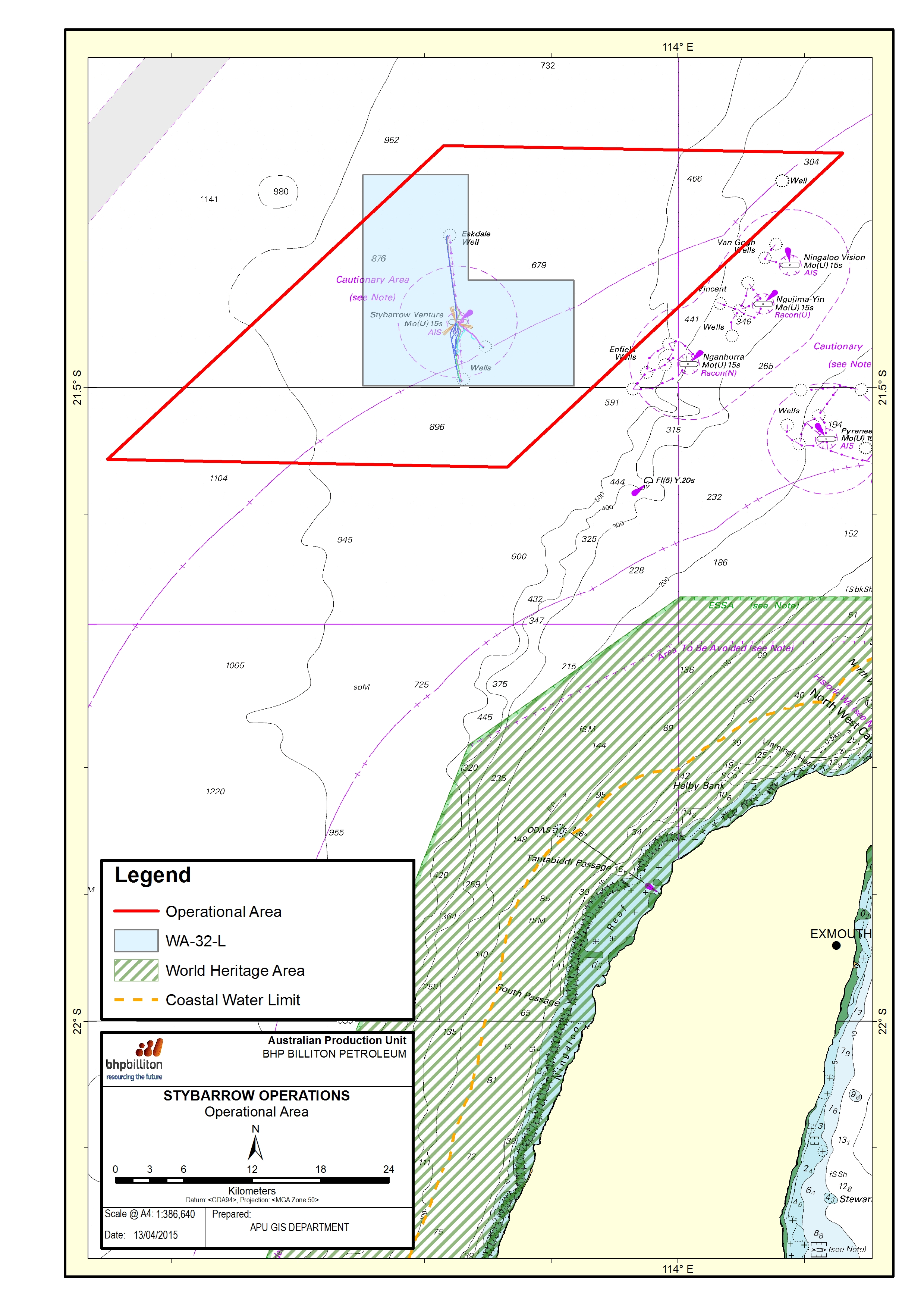 Location map - Activity: Stybarrow Operation Cessation  (refer to description)