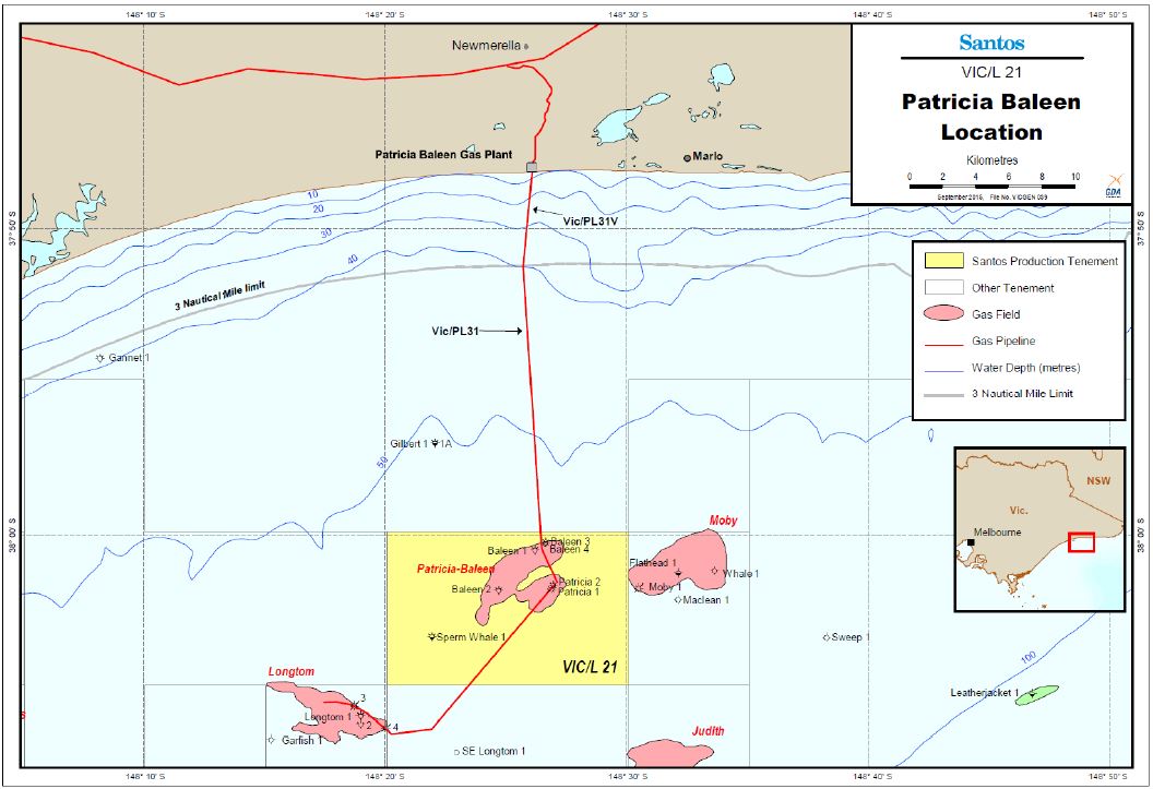 Location map - Activity: Patricia Baleen Offshore Non-Operational Phase (refer to description)