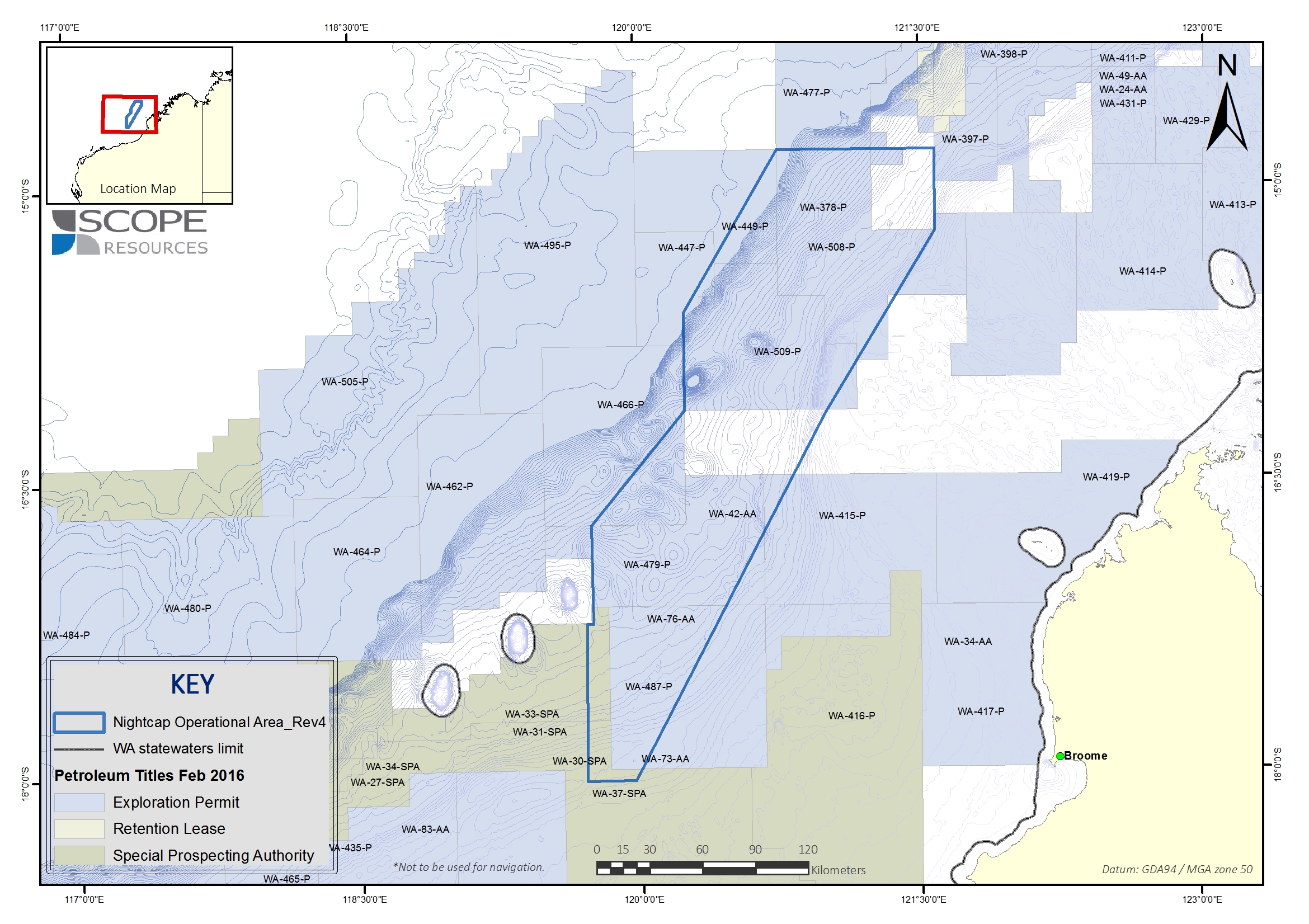 Location map - Activity: Nightcap Multi-Client Marine Seismic Surveys (refer to description)