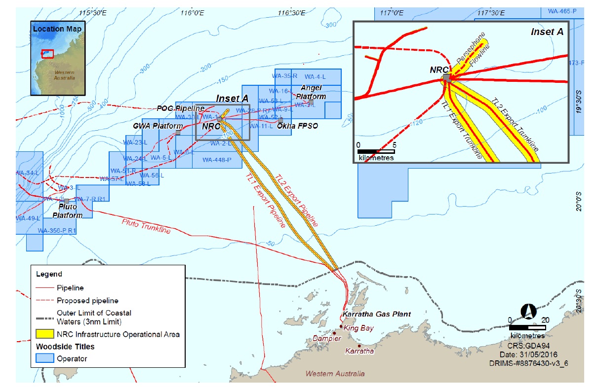 Location map - Activity: North Rankin Complex Operations (refer to description)