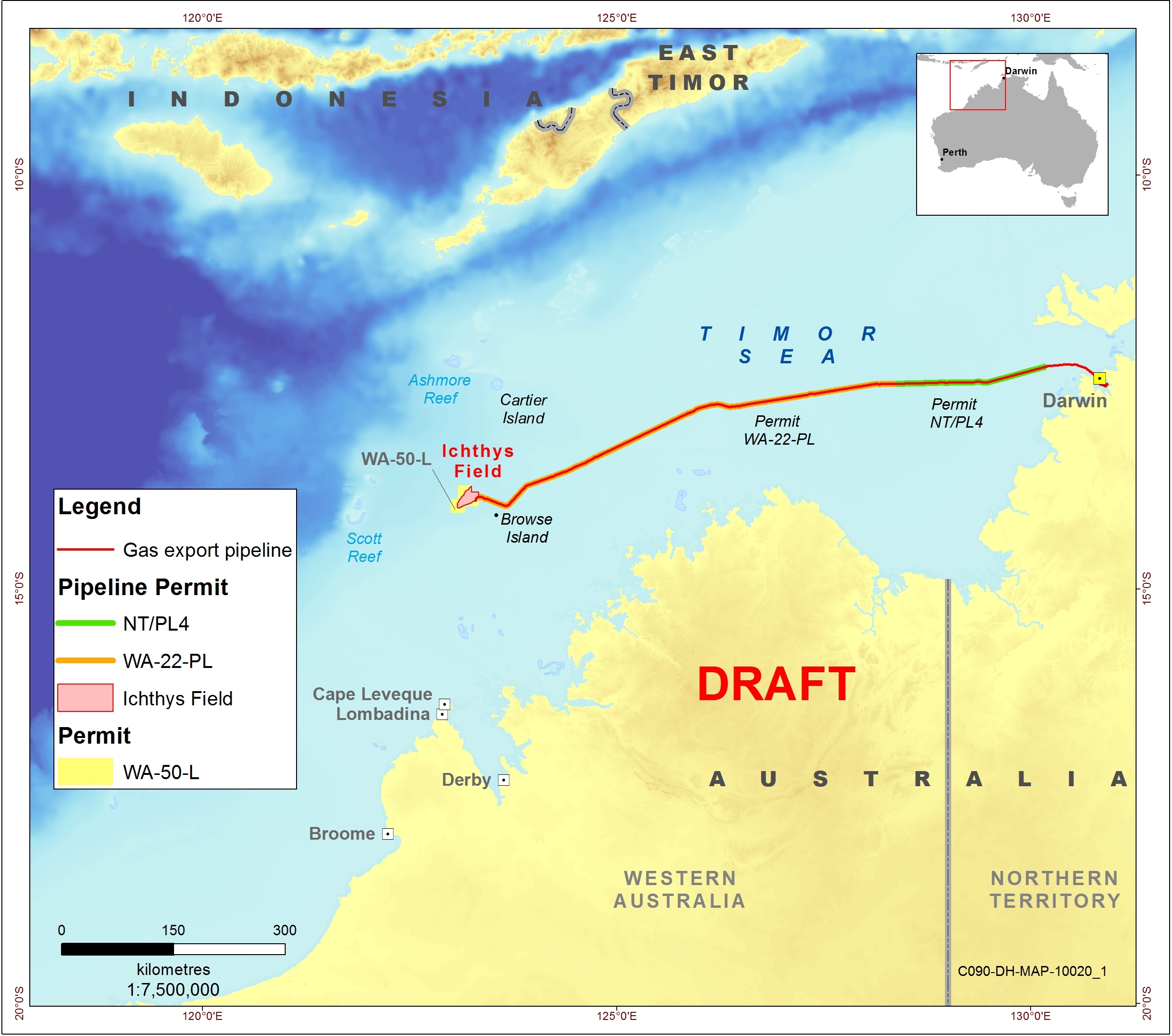 Location map - Activity: Ichthys Project Gas Export Pipeline (Operation) (refer to description)