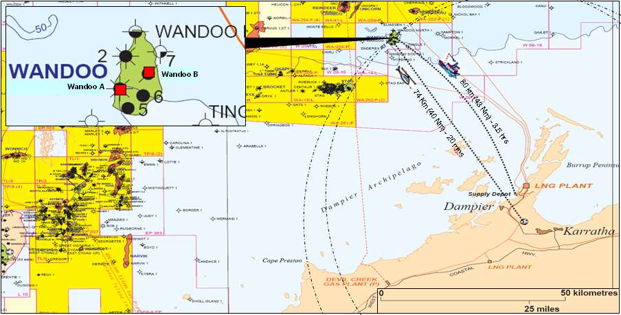 Location map - Activity: Wandoo Facility (refer to description)