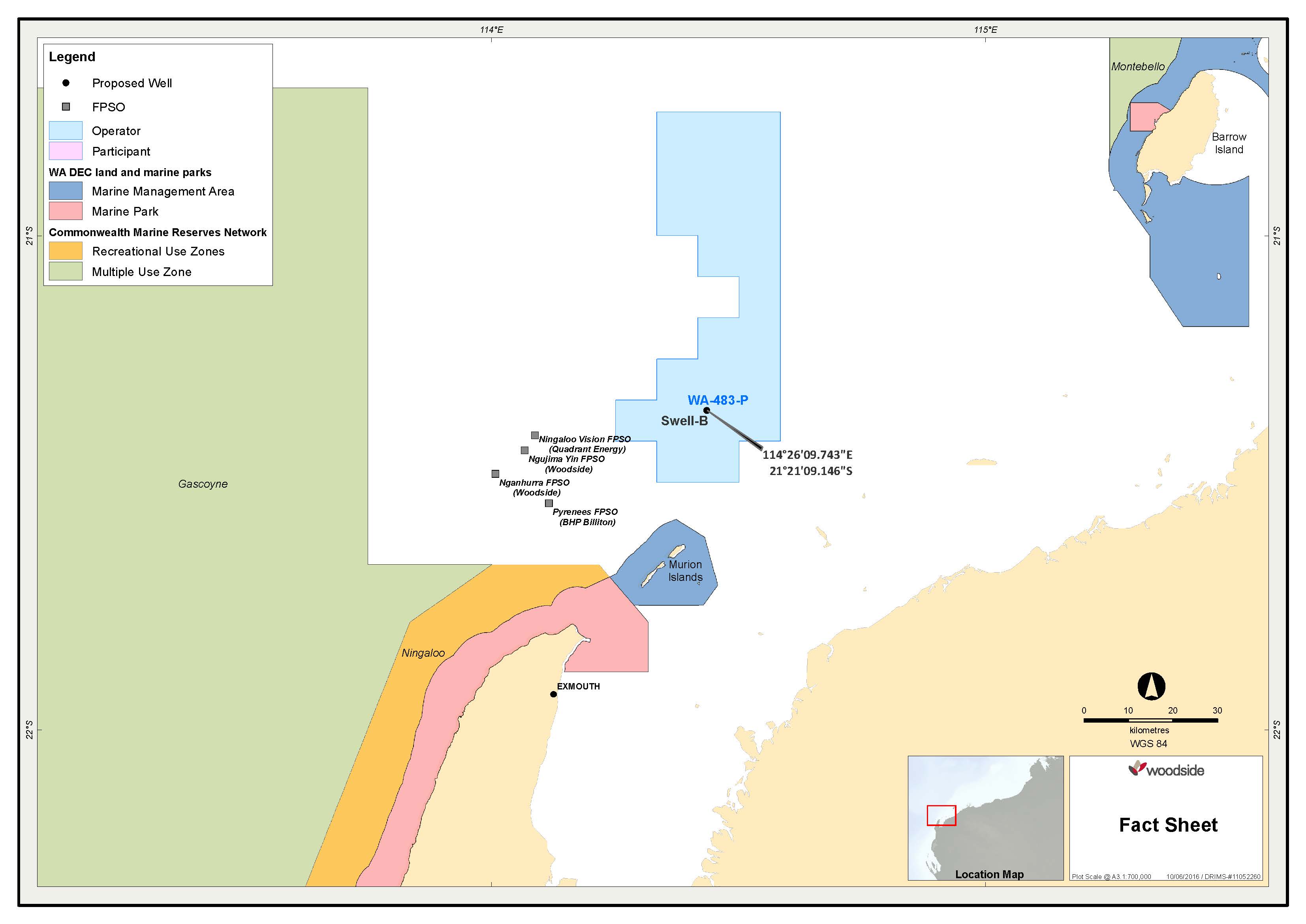 Location map - Activity: Swell Exploration Drilling  (refer to description)