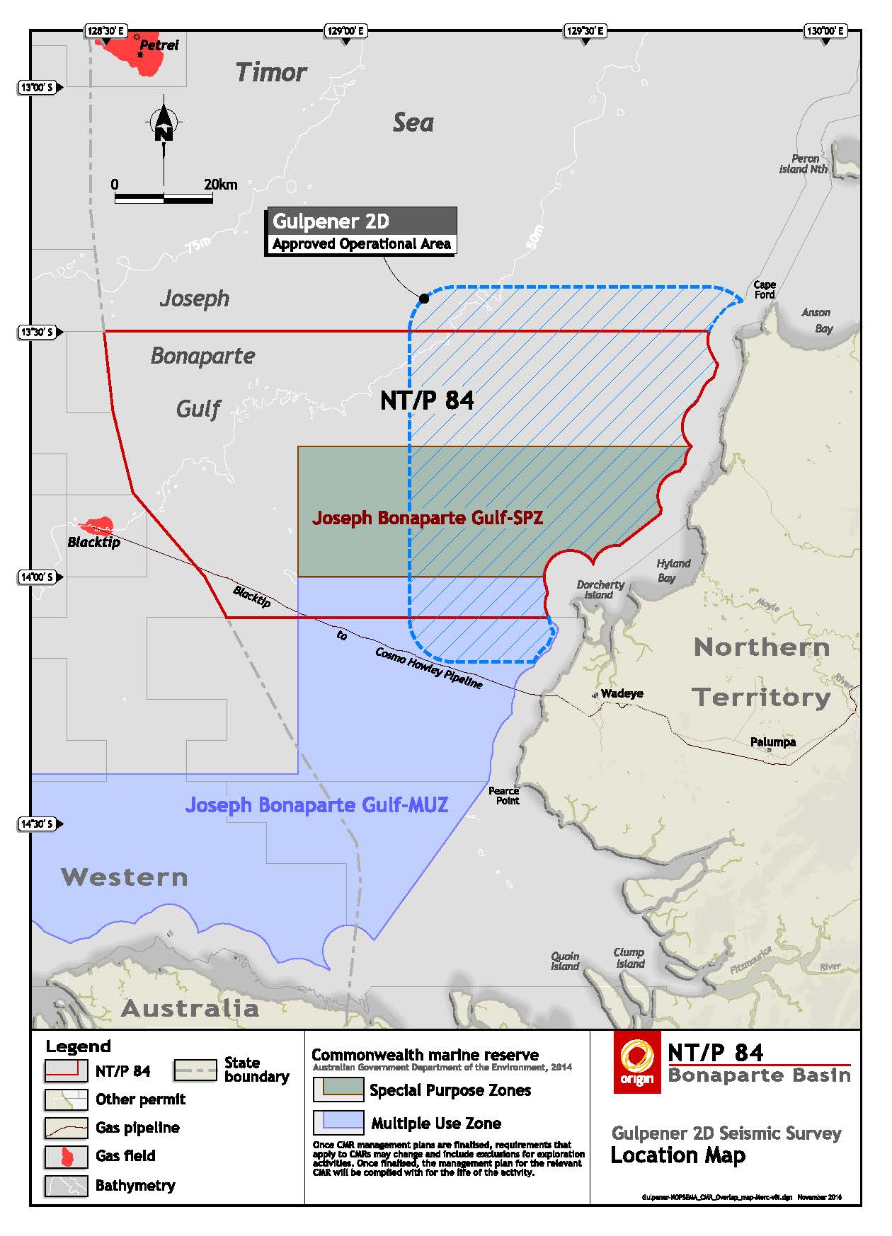 Location map - Activity: Gulpener 2D Seismic Survey (refer to description)