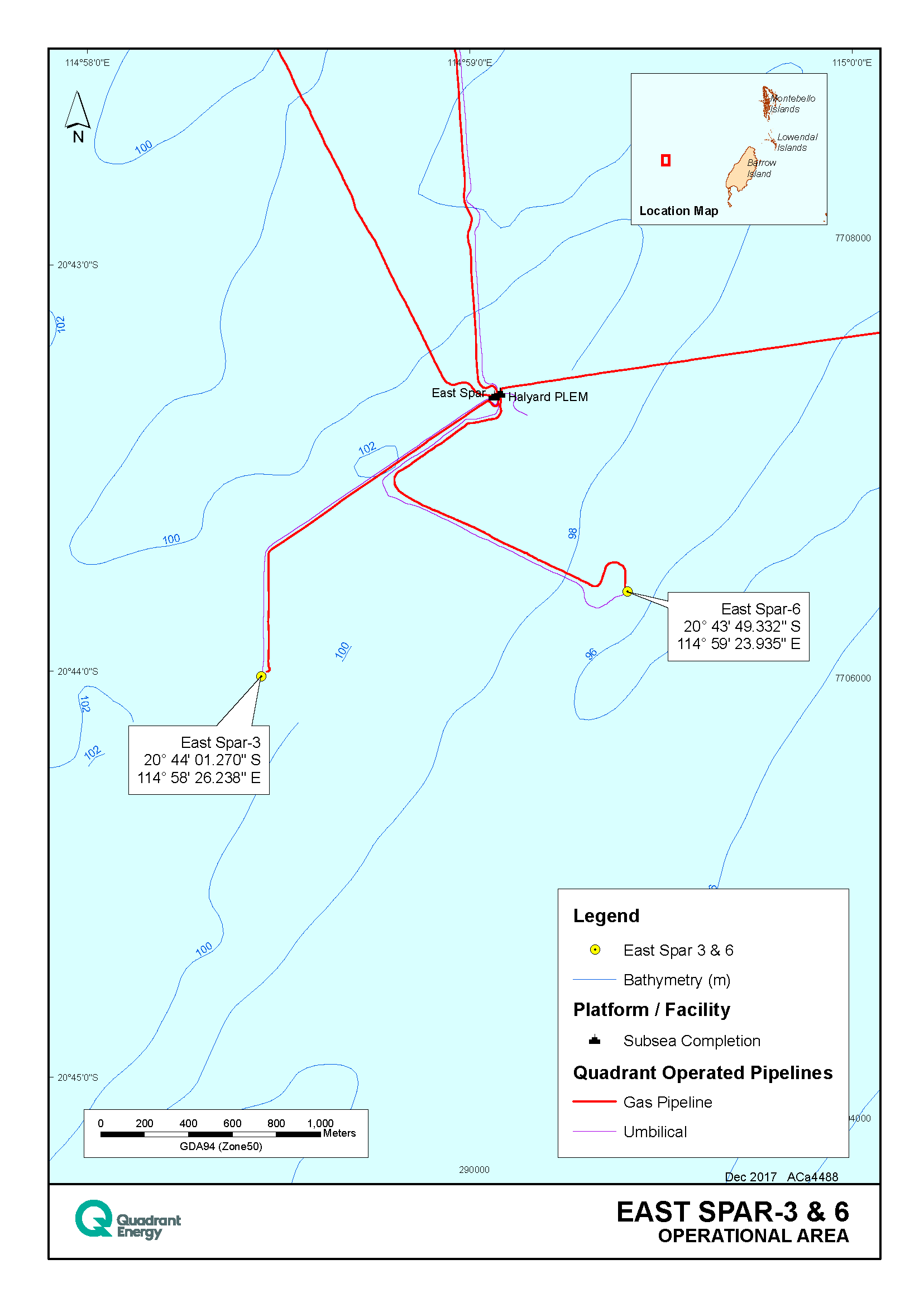 Location map - Activity: East Spar Plug and Abandonment (refer to description)