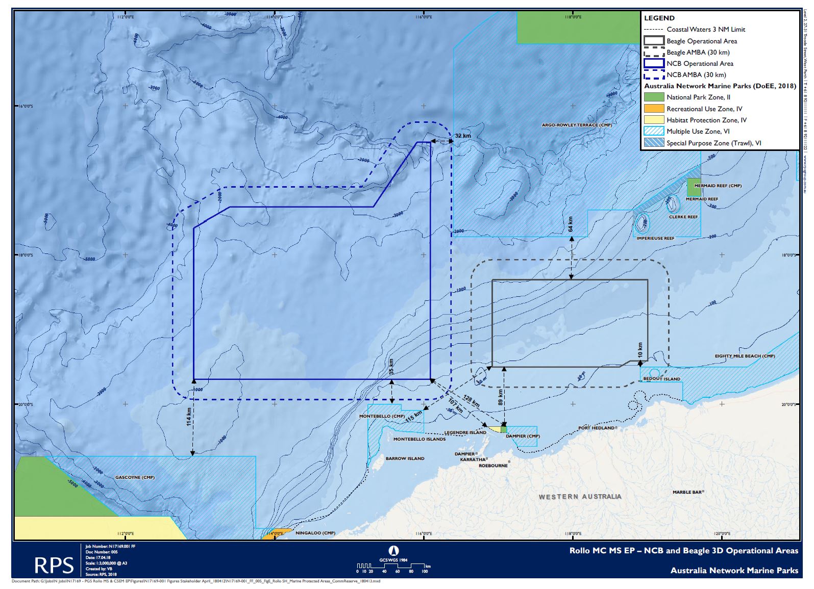 Location map - Activity: Rollo Multiclient Marine Seismic Surveys Environment Plan (refer to description)