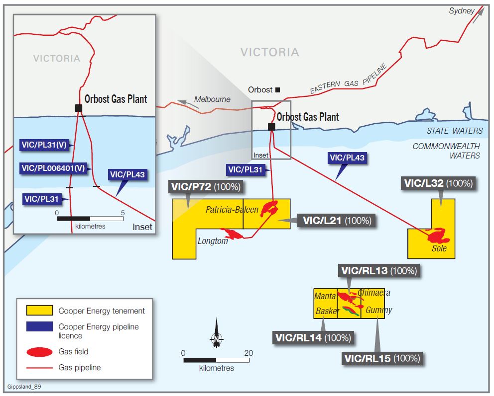 Location map - Activity: Gippsland Offshore Operations (refer to description)