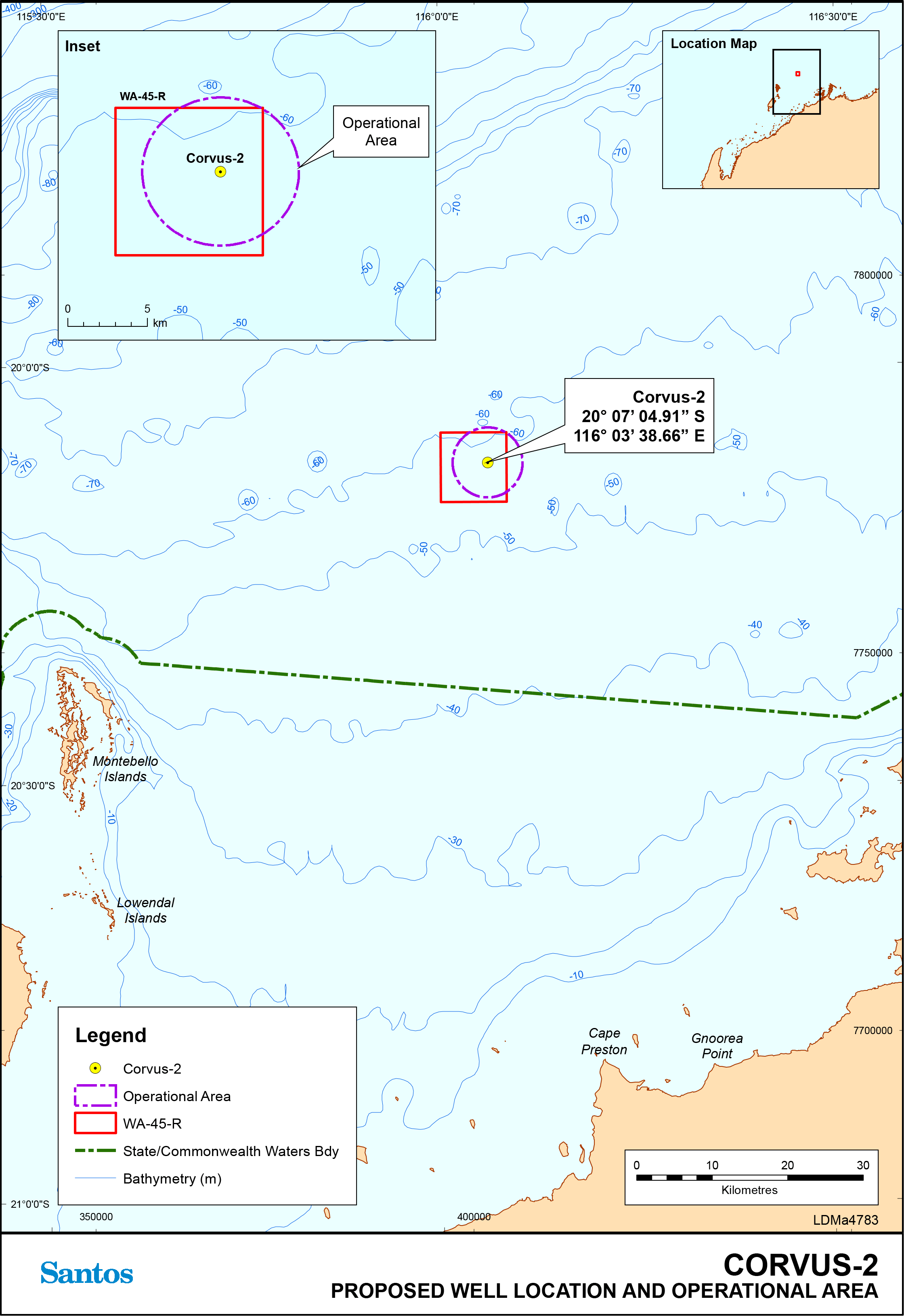 Location map - Activity: Corvus-2 Appraisal Drilling (refer to description)