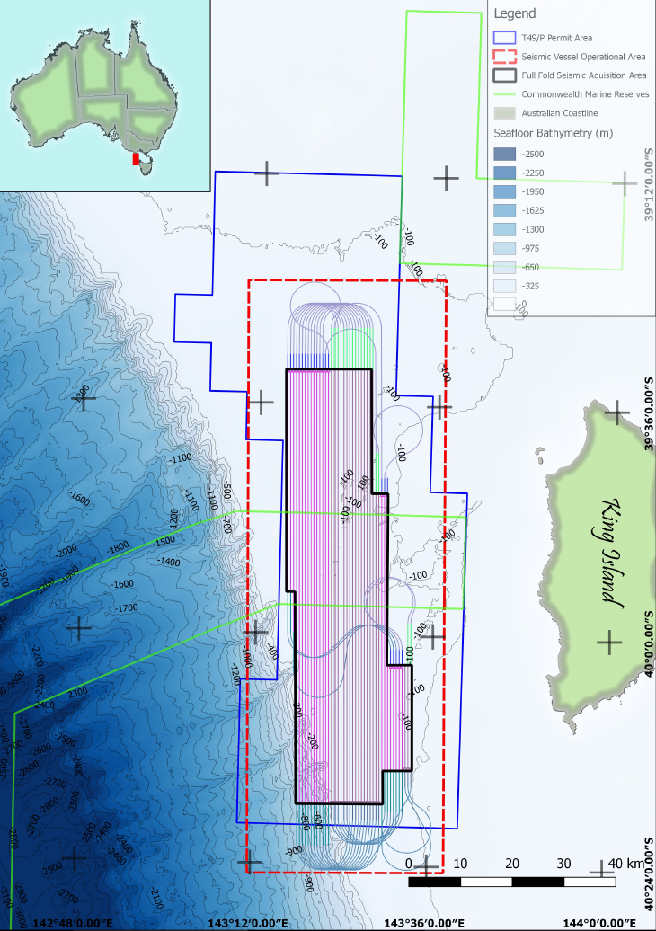 Location map - Activity: Dorrigo 3D Marine Seismic Survey (refer to description)