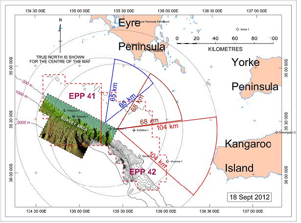 Location map - Activity: Lightning 3D Marine Seismic Survey (refer to description)