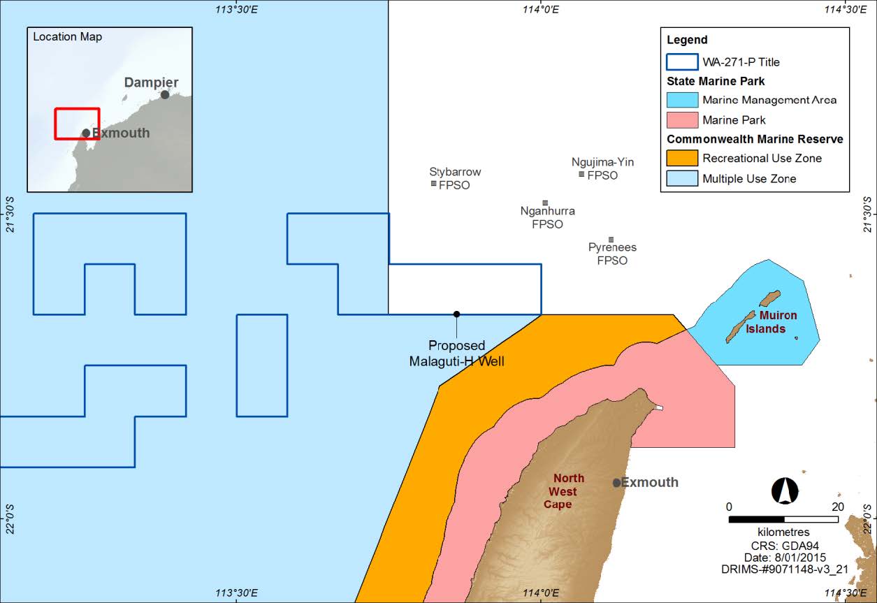Location map - Activity: WA-271-P Exploration Drilling (refer to description)