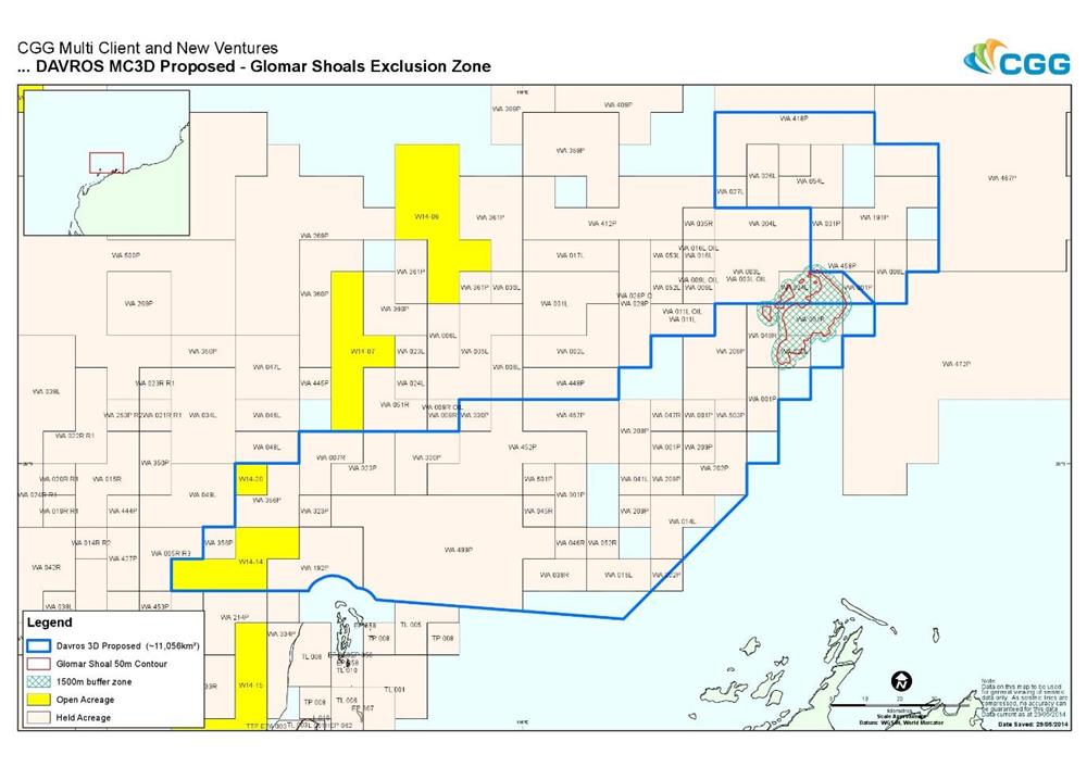 Location map - Activity: Davros Multi Client 3D Marine Seismic Survey (refer to description)