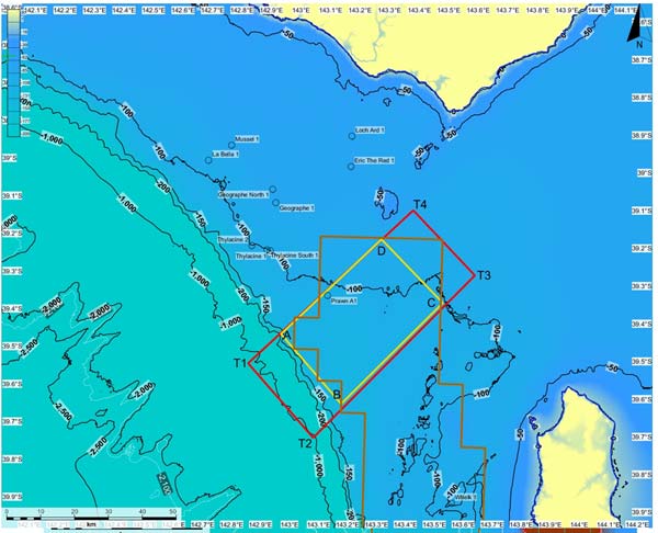 Location map - Activity: Flanagan 3D Marine Seismic Survey Environment Plan (T/49P) (refer to description)