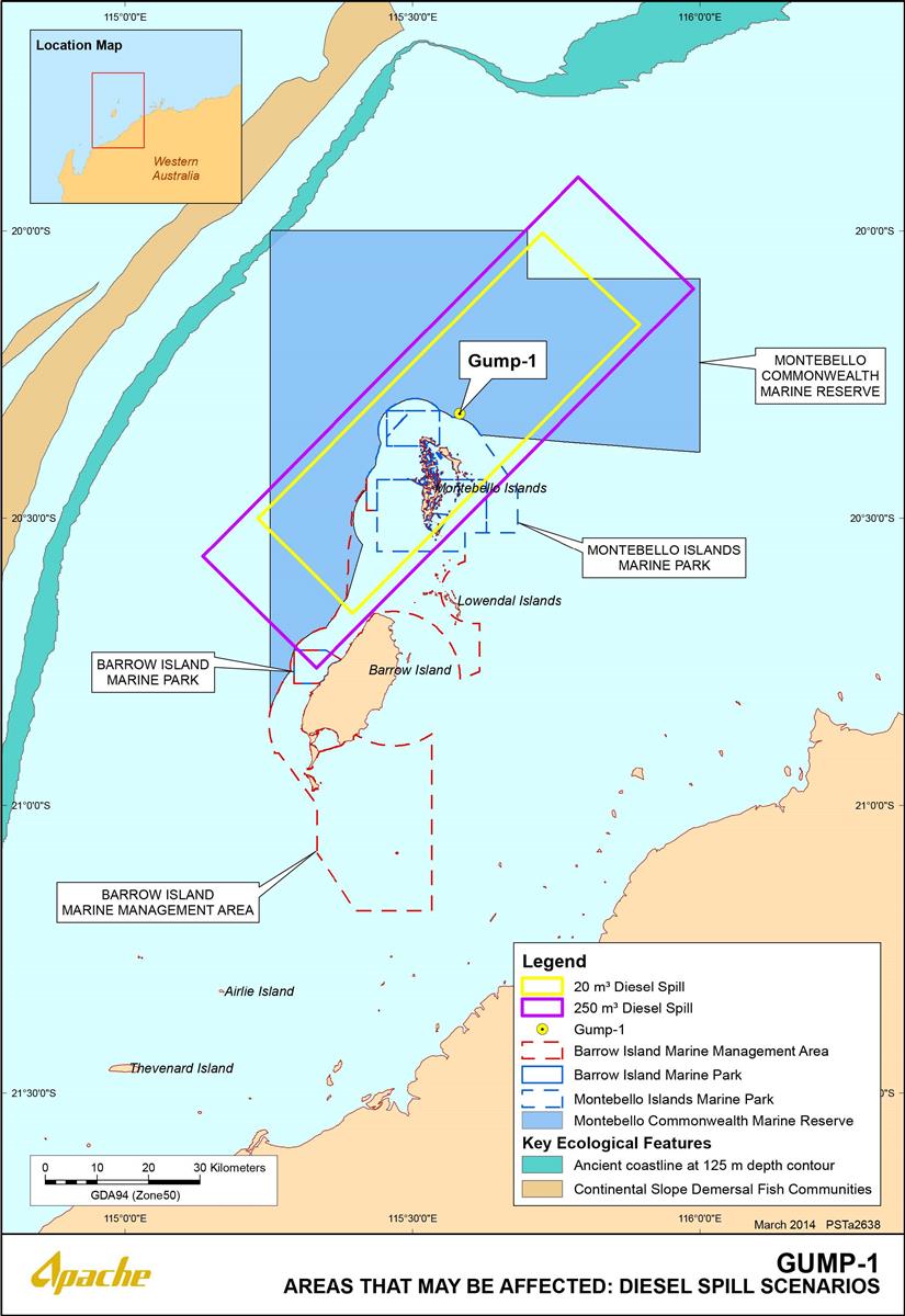 Location map - Activity: Gump-1 Exploration Drilling Environment Plan (refer to description)