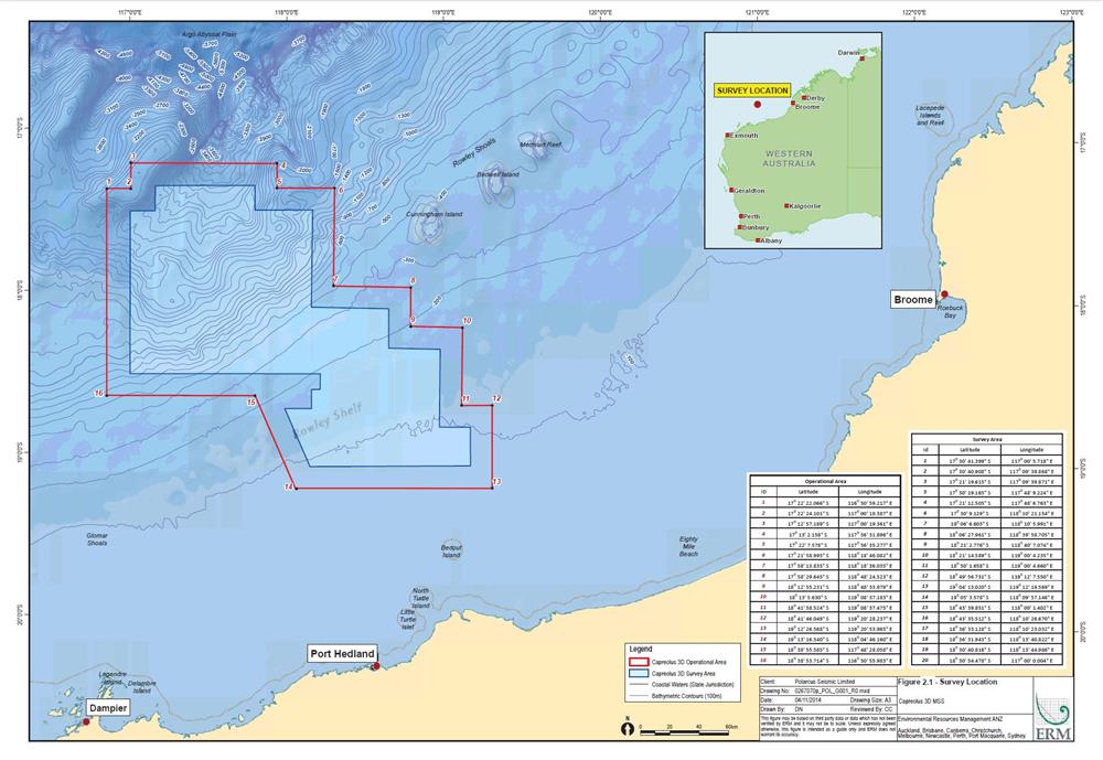 Location map - Activity: Capreolus 3D Multi-client Marine Seismic Survey (refer to description)
