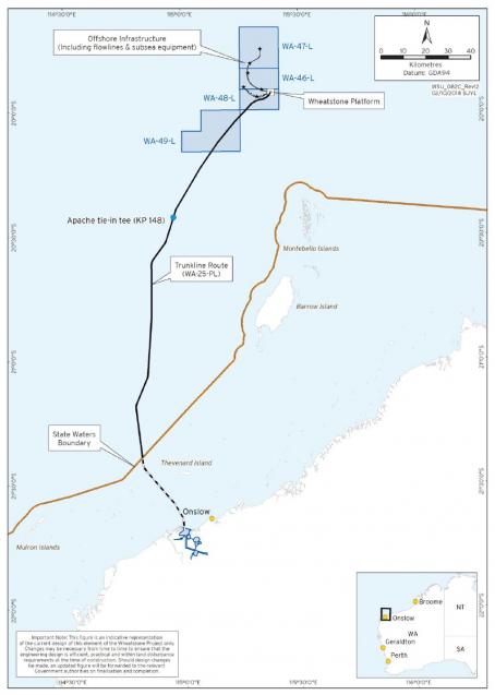 Location map - Activity: Wheatstone Project - Subsea Equipment Installation (refer to description)