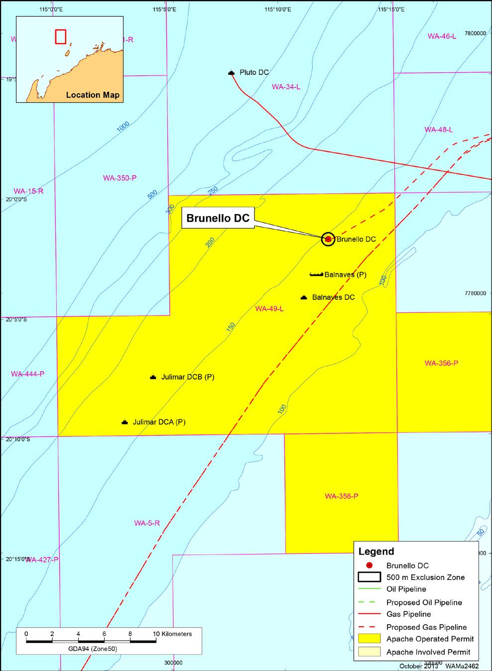 Location map - Activity: Julimar Seabed Remediation  (refer to description)
