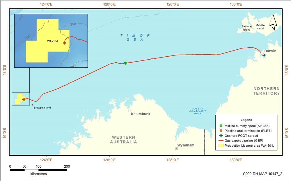 Location map - Activity: Ichthys Project - GEP Mechanical Completion (refer to description)