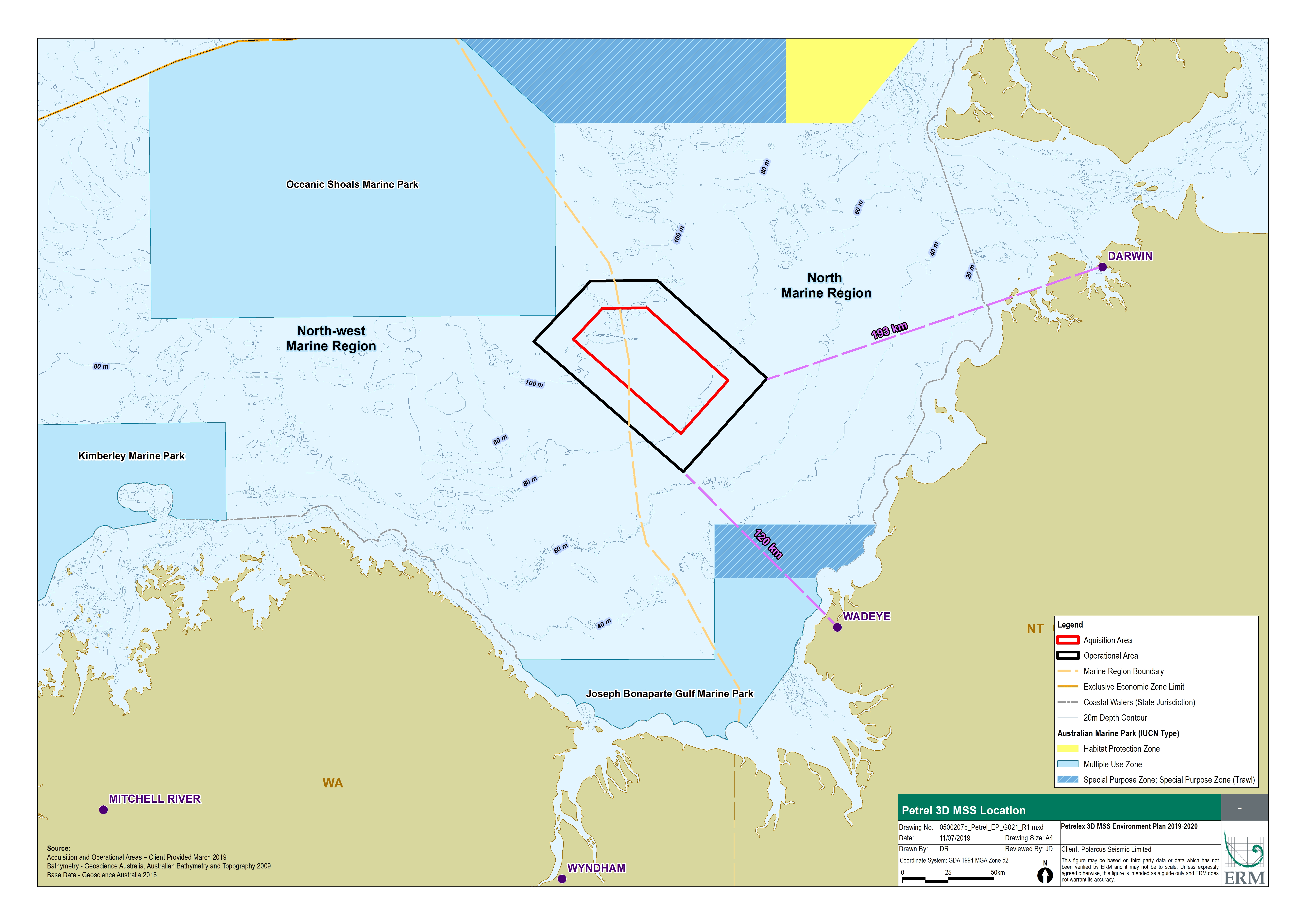 Location map - Activity: Polarcus Petrelex 3D Marine Seismic Survey  (refer to description)