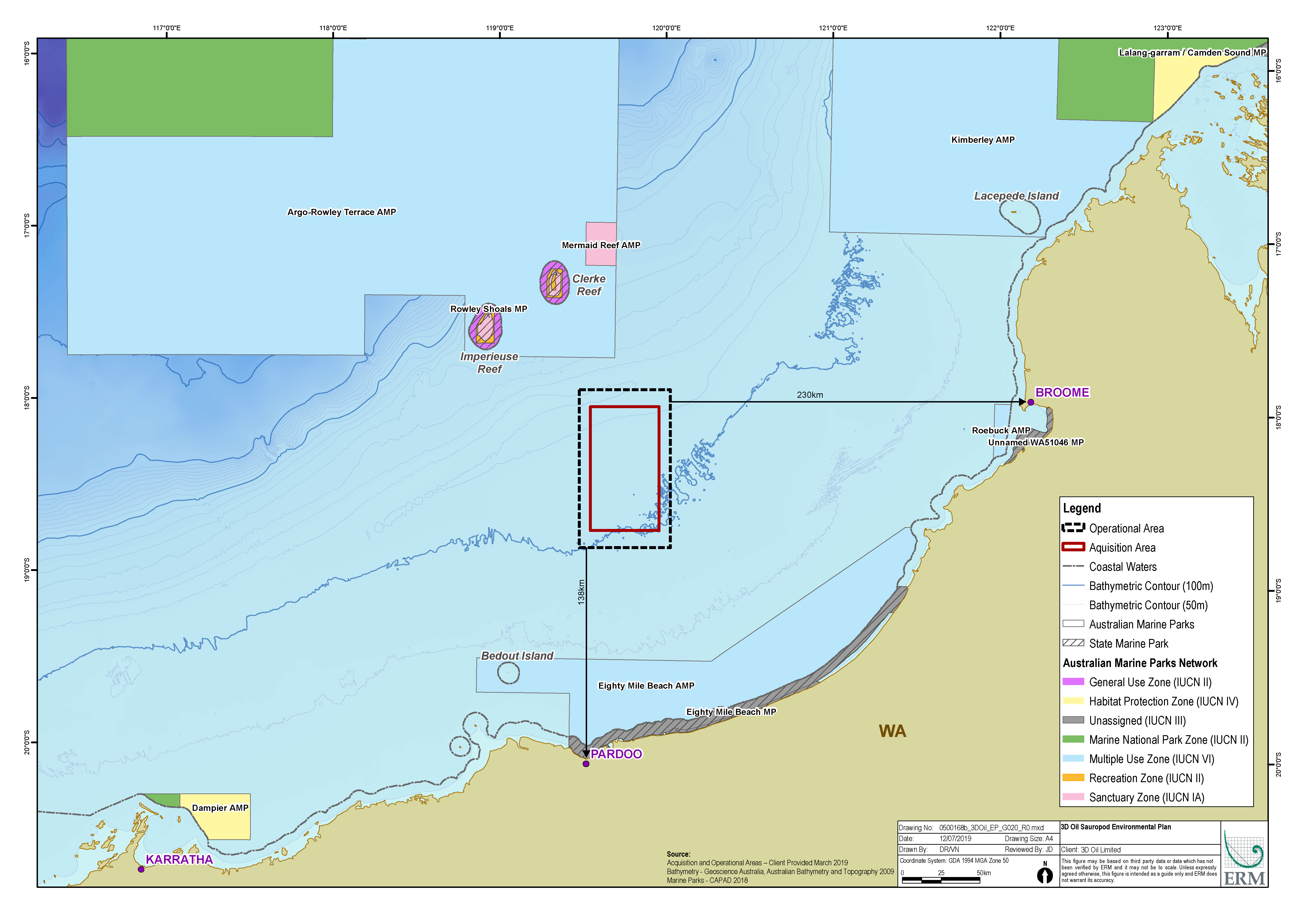 Location map - Activity: Sauropod 3D Marine Seismic Survey  (refer to description)