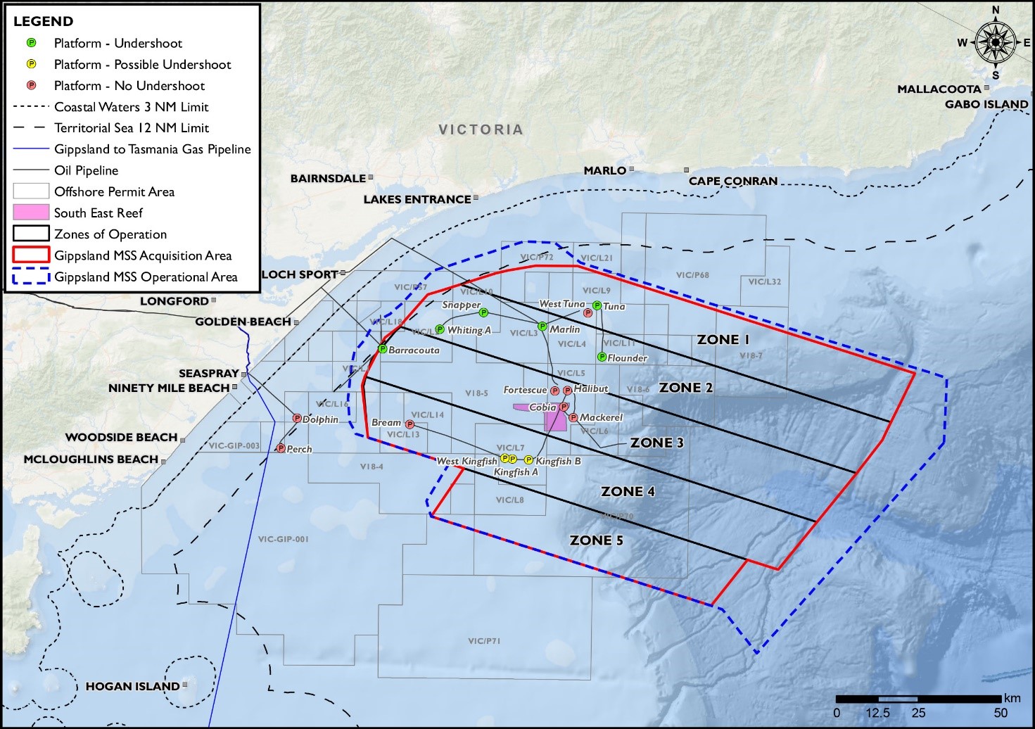 Location map - Activity: CGG Gippsland Marine Seismic Survey (refer to description)