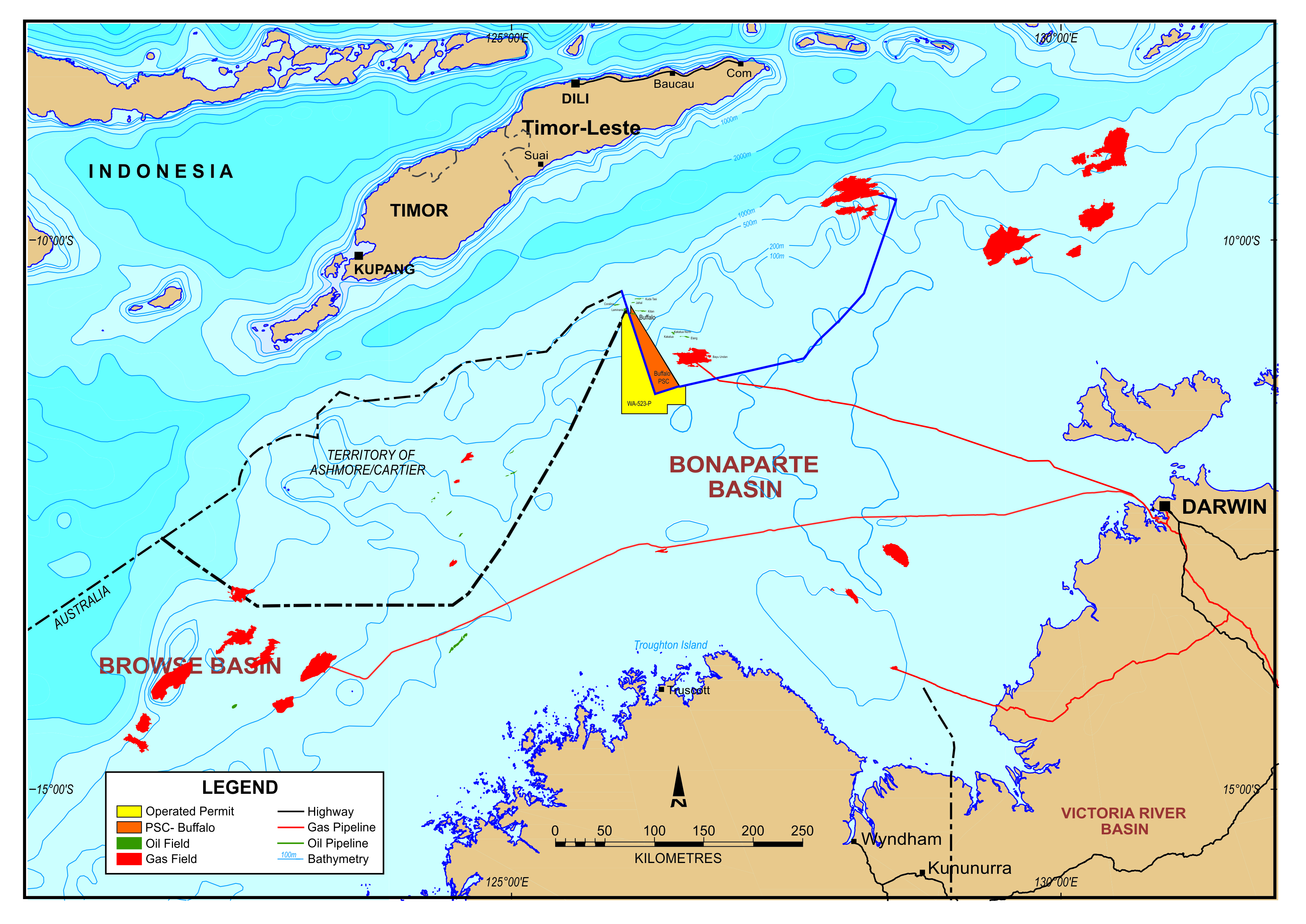 Location map - Activity: WA-523-P Drilling Exploration and Appraisal Environment Plan (refer to description)