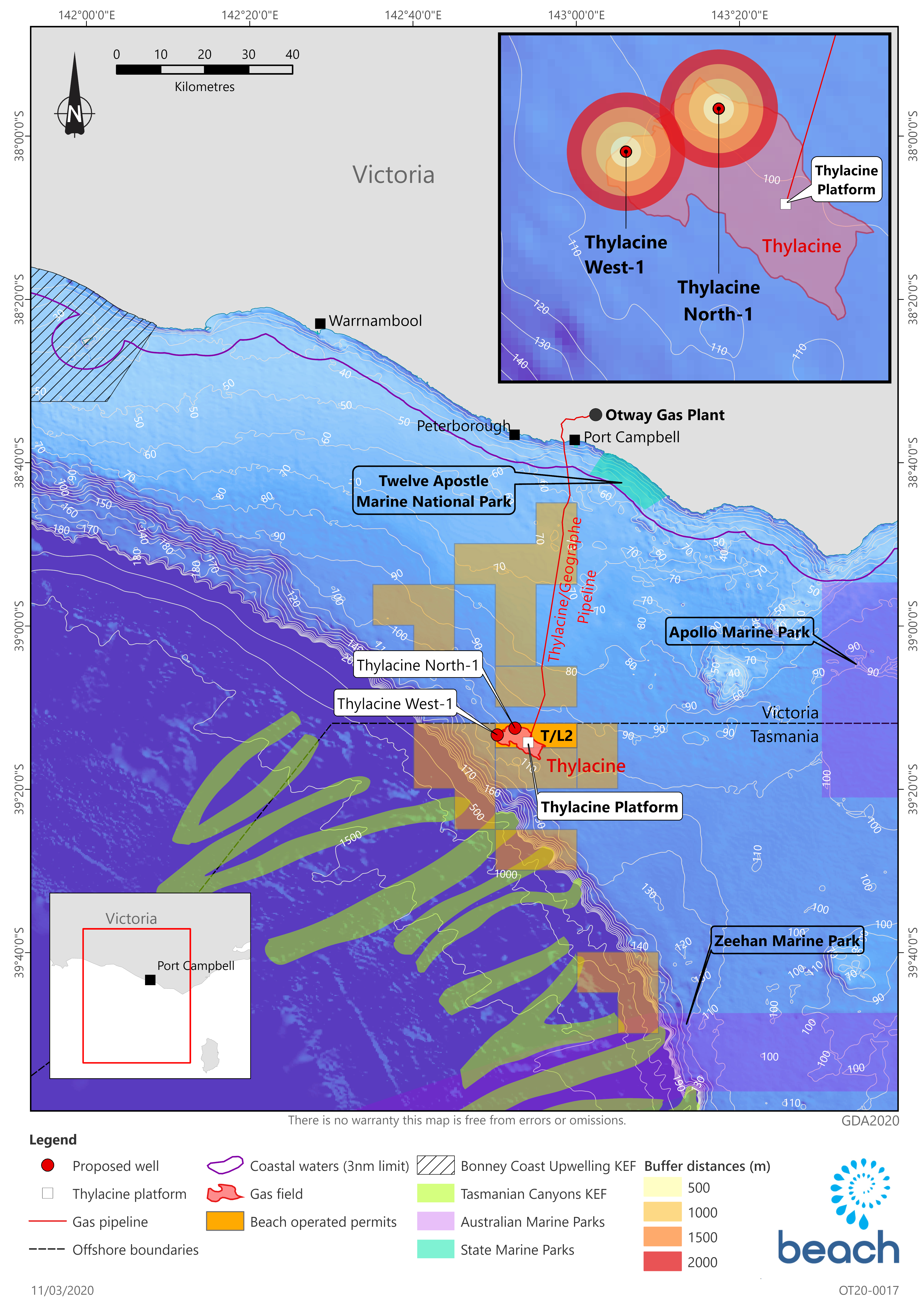 Location map - Activity: Otway Development Pre-Drilling Anchoring Program (refer to description)