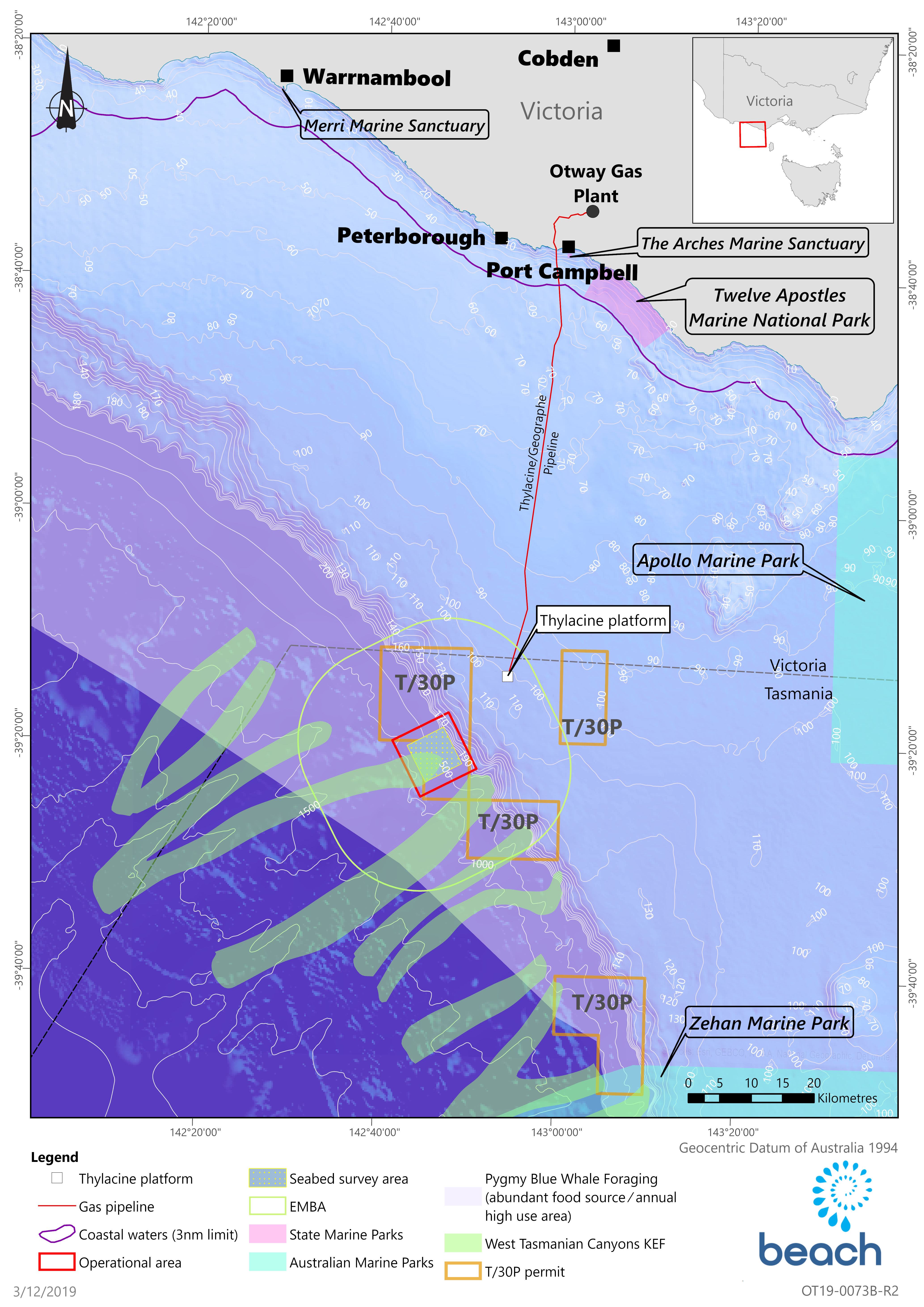 Location map - Activity: T/30P Geophysical and Geotechnical Seabed Survey (refer to description)