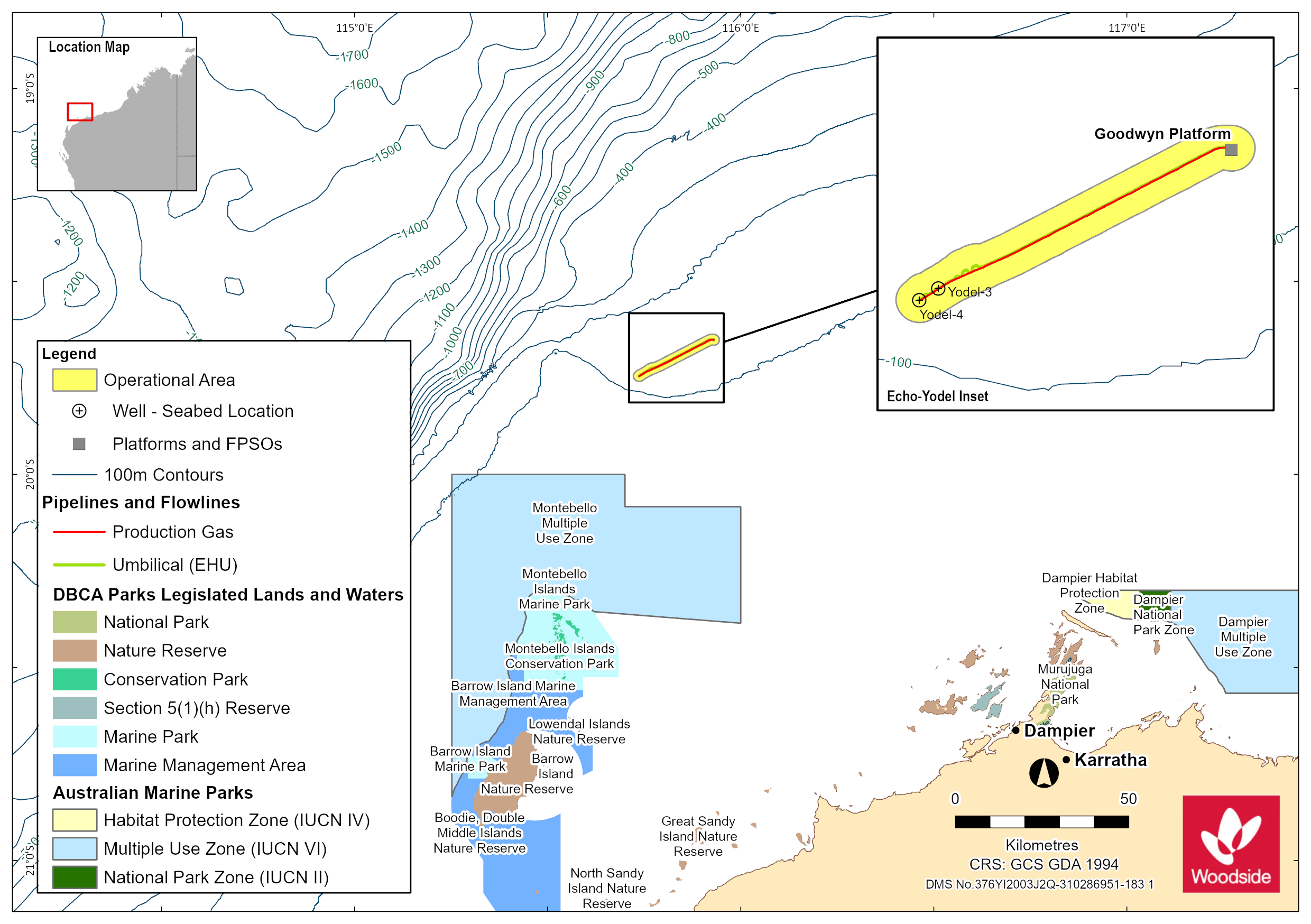 Location map - Activity: Echo Yodel Subsea Decommissioning  (refer to description)