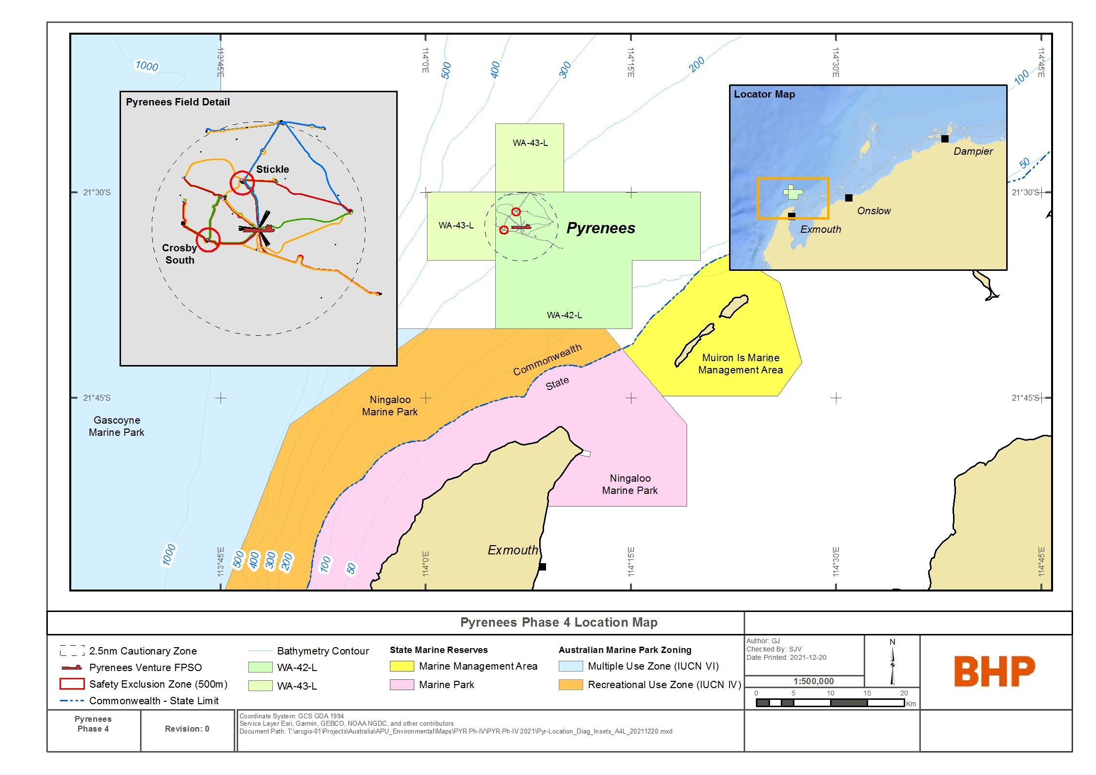 Location map - Activity: Pyrenees Phase 4 Infill Drilling Program (refer to description)
