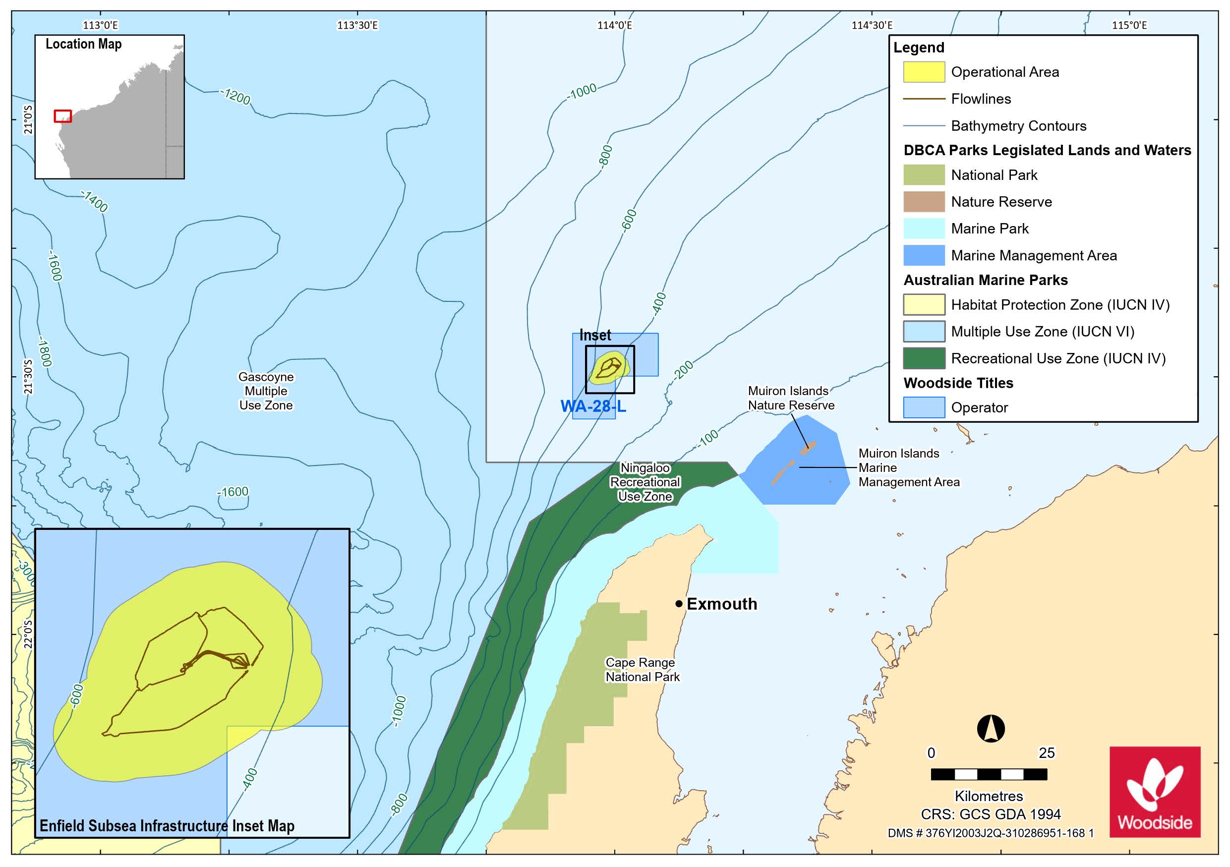 Location map - Activity: Enfield Subsea Infrastructure Decommissioning (WA-28-L) (refer to description)