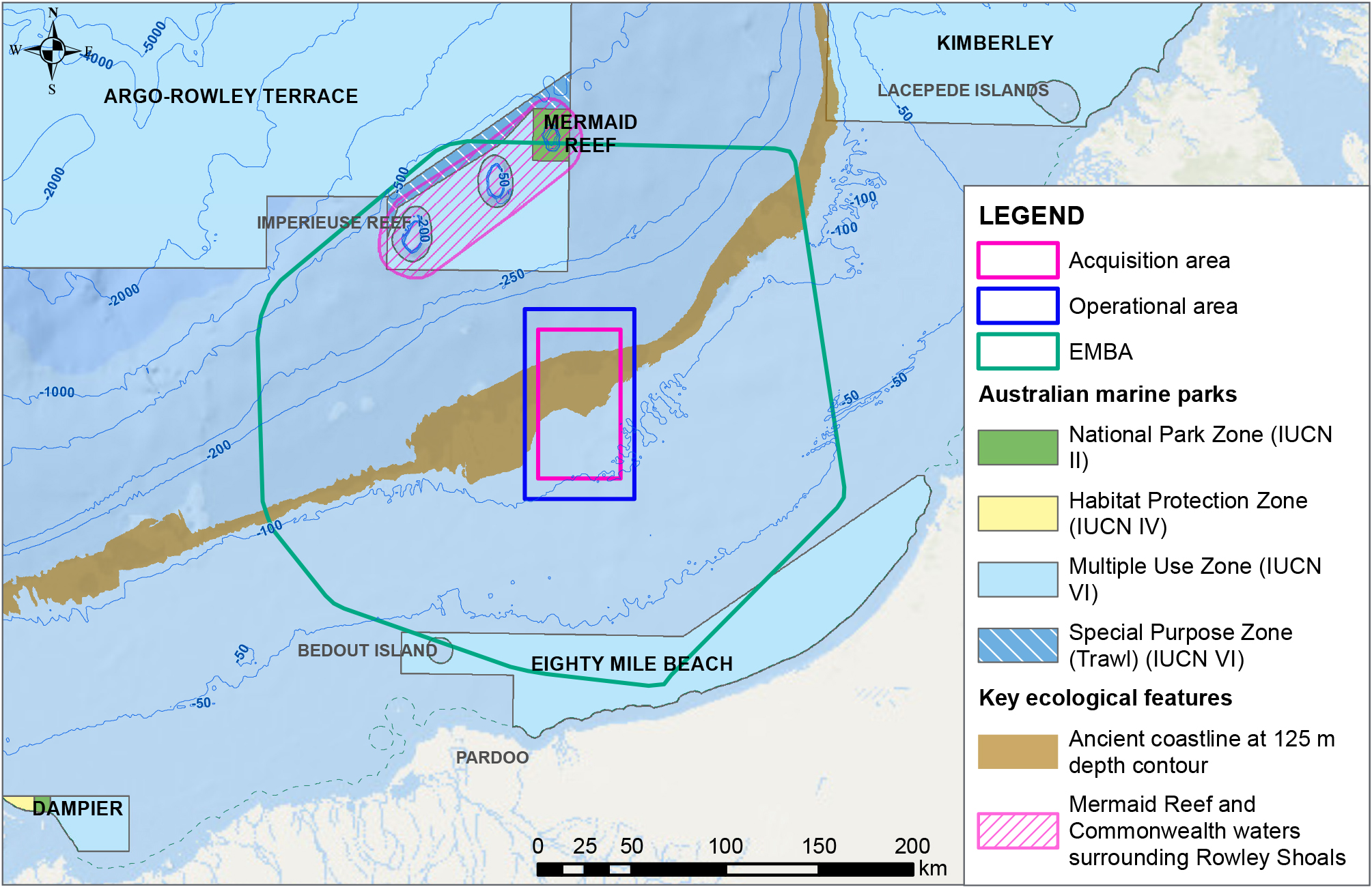 Location map - Activity: Sauropod 3D Marine Seismic Survey  (refer to description)