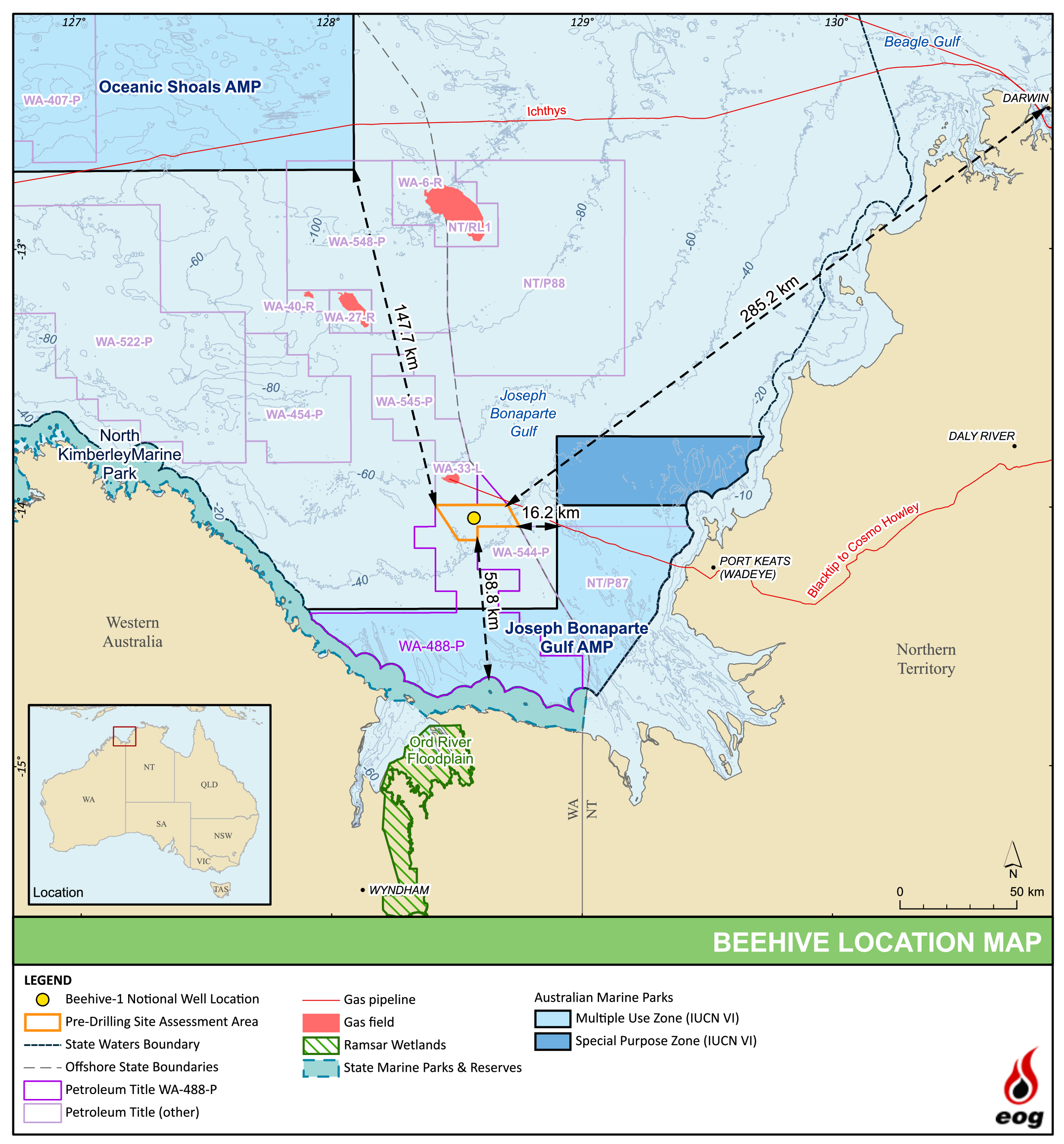 Location map - Activity: Beehive Pre-Drill Seabed Assessment (refer to description)