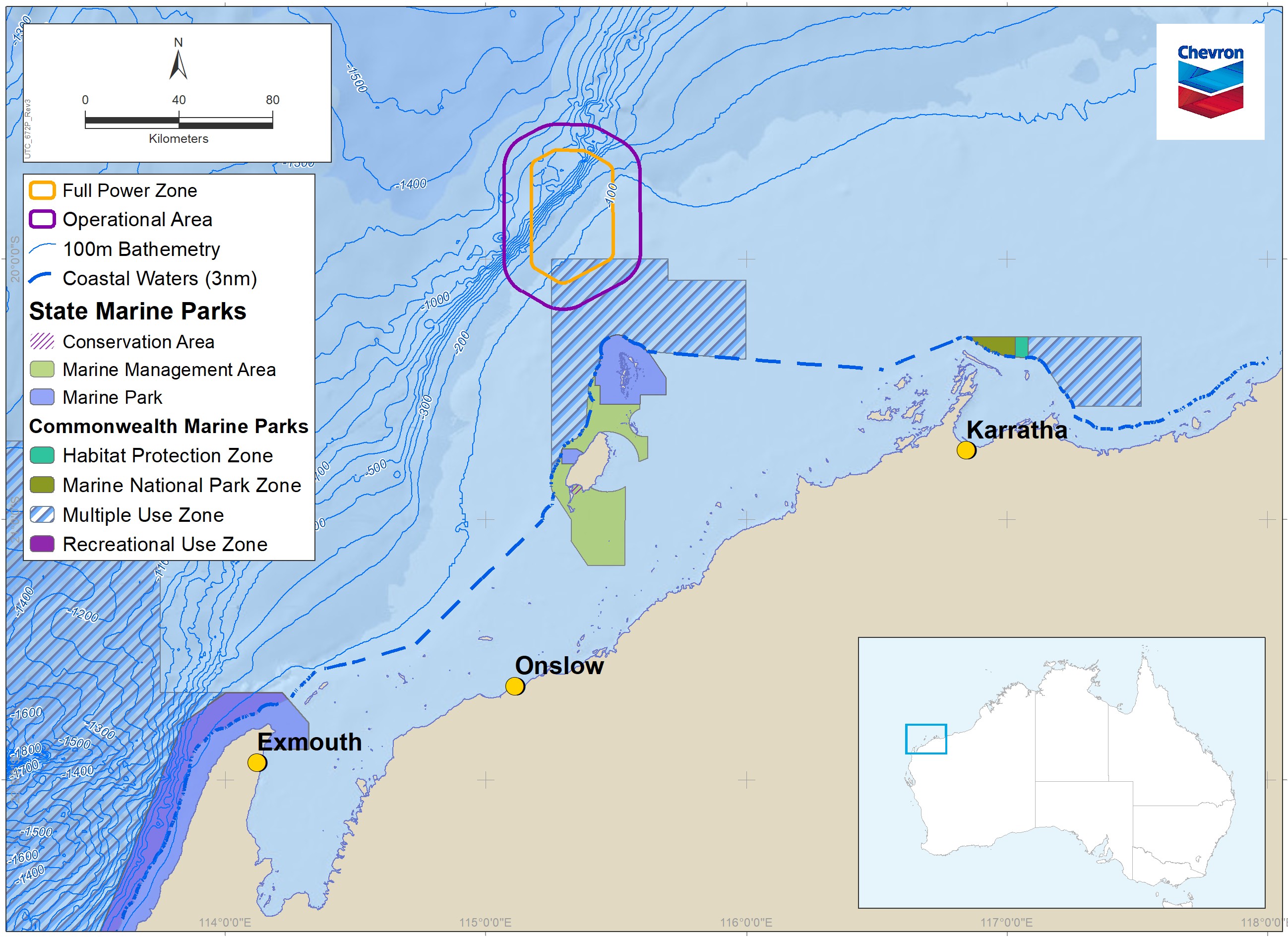 Location map - Activity: Wheatstone 4D Marine Seismic Survey (refer to description)