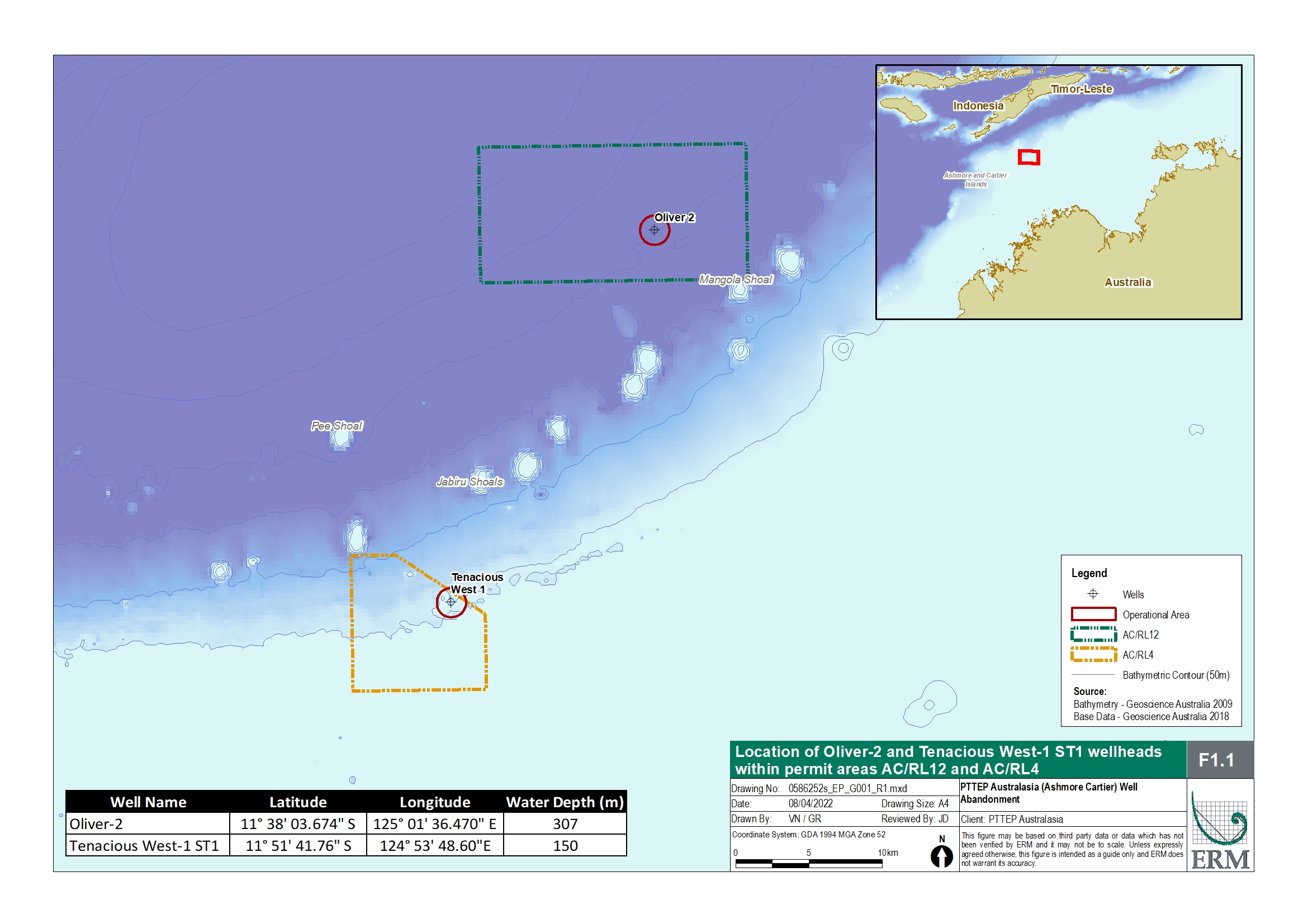 Location map - Activity: Timor Sea Wellhead Abandonment (refer to description)