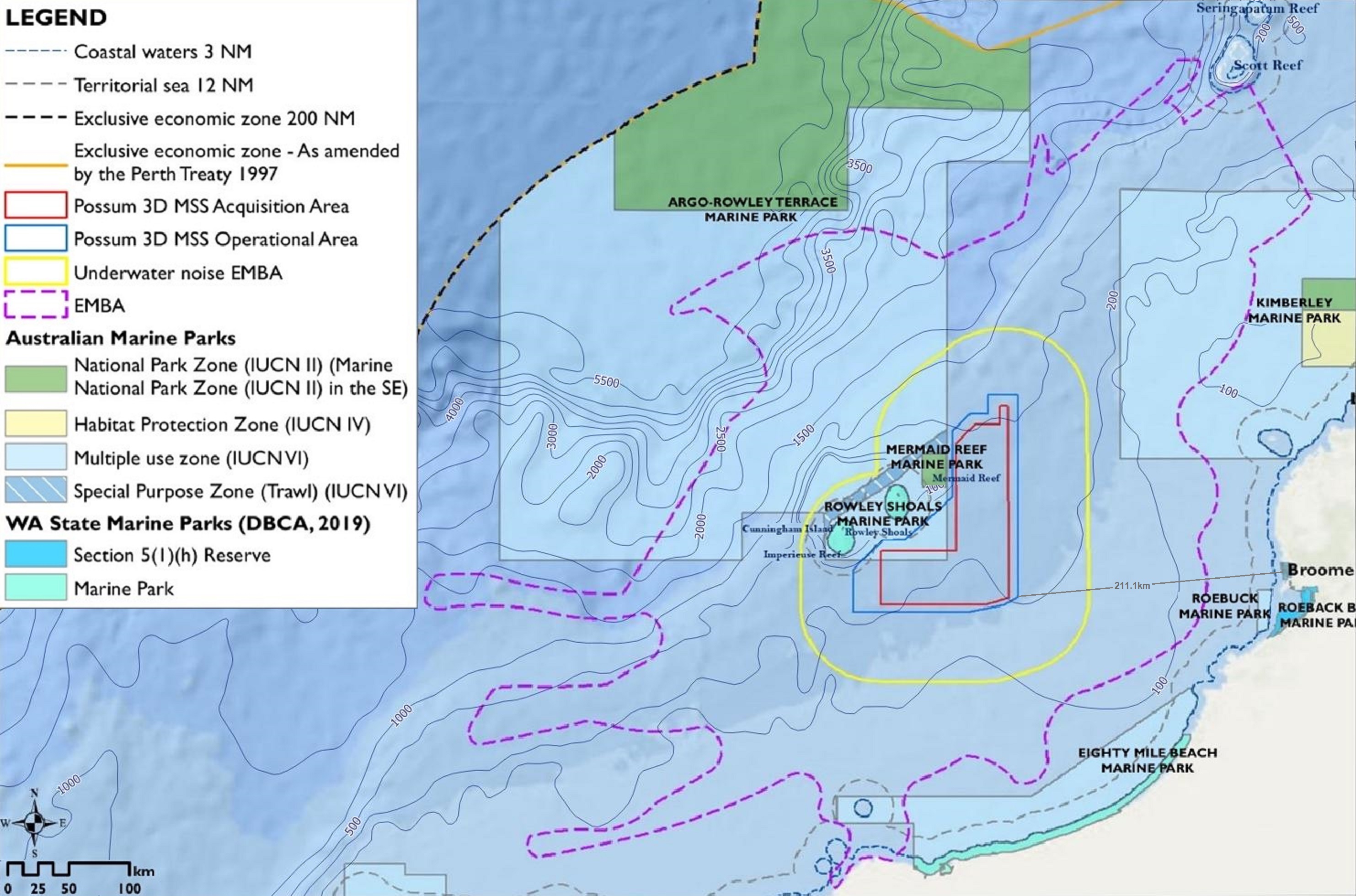 Location map - Activity: Possum 3D Marine Seismic Survey (refer to description)