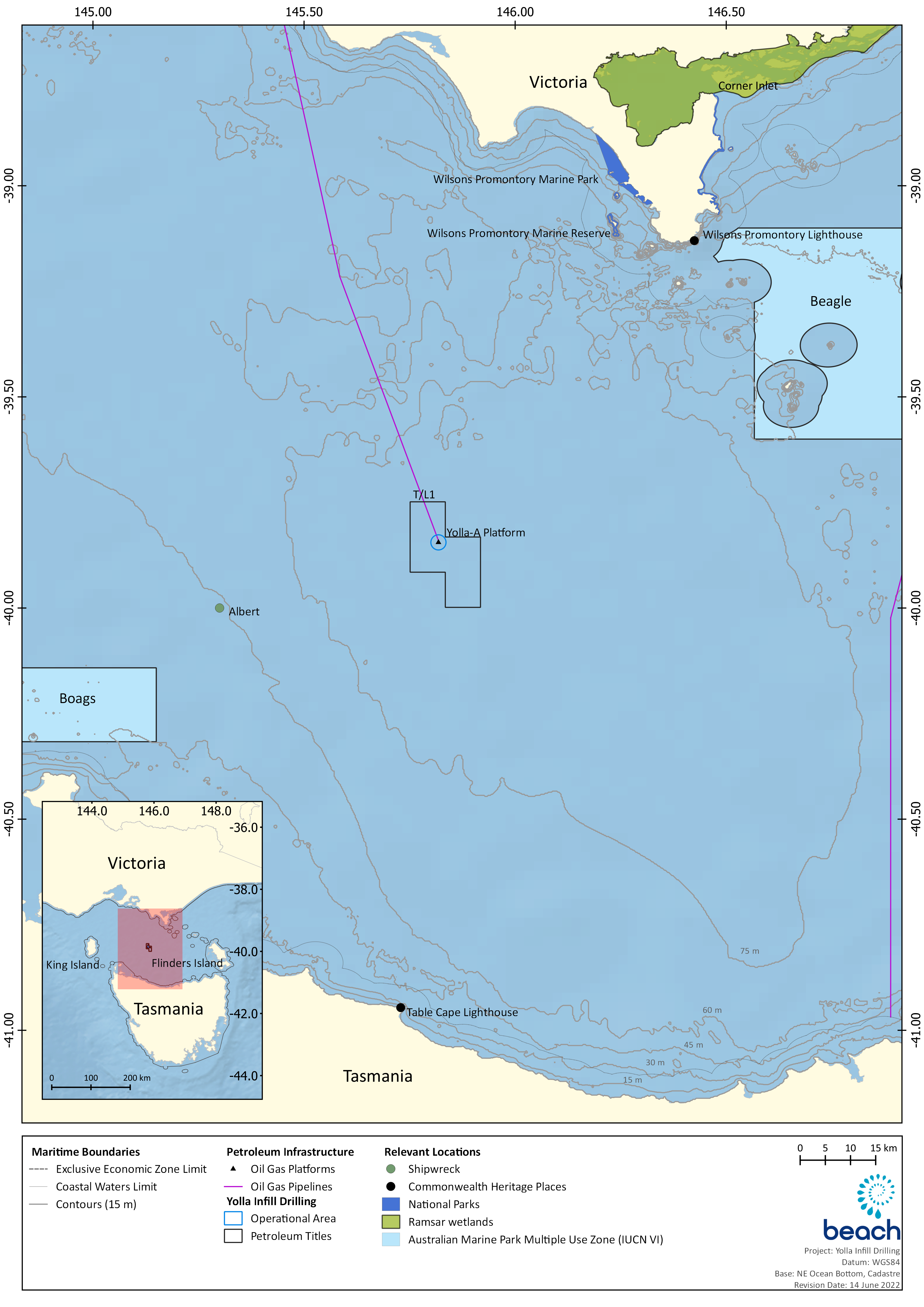 Location map - Activity: Yolla Infill Drilling  (refer to description)