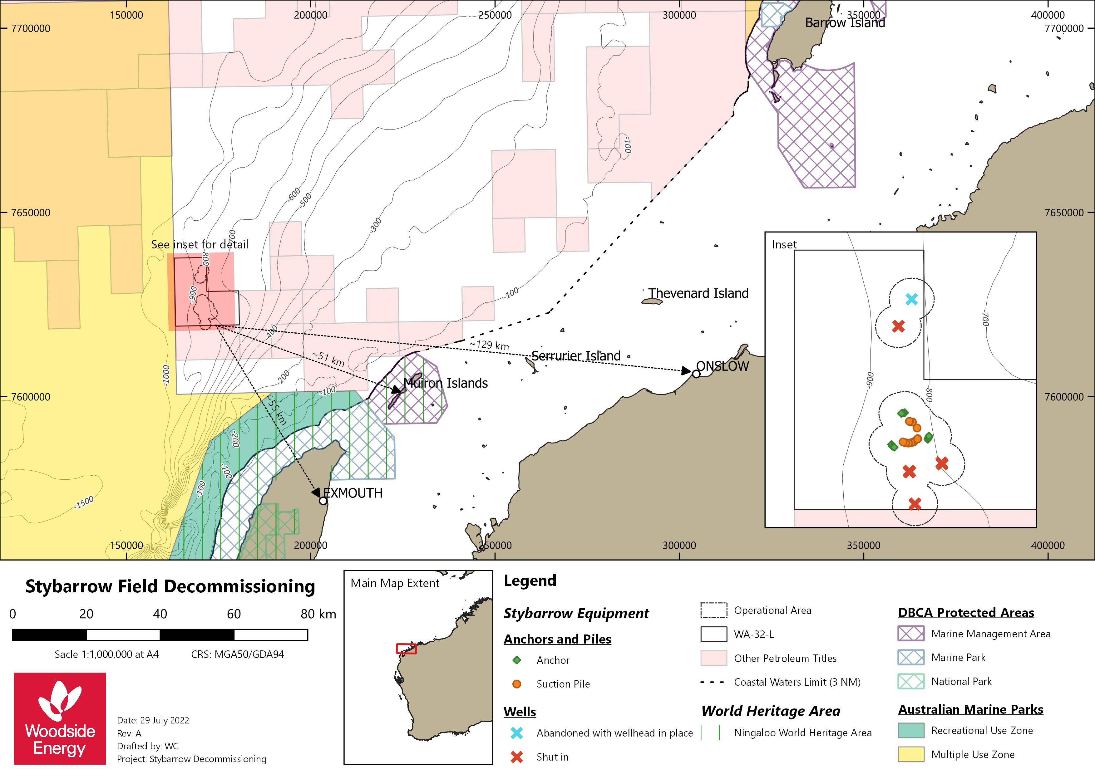 Location map - Activity: Stybarrow End State Decommissioning Environment Plan (refer to description)