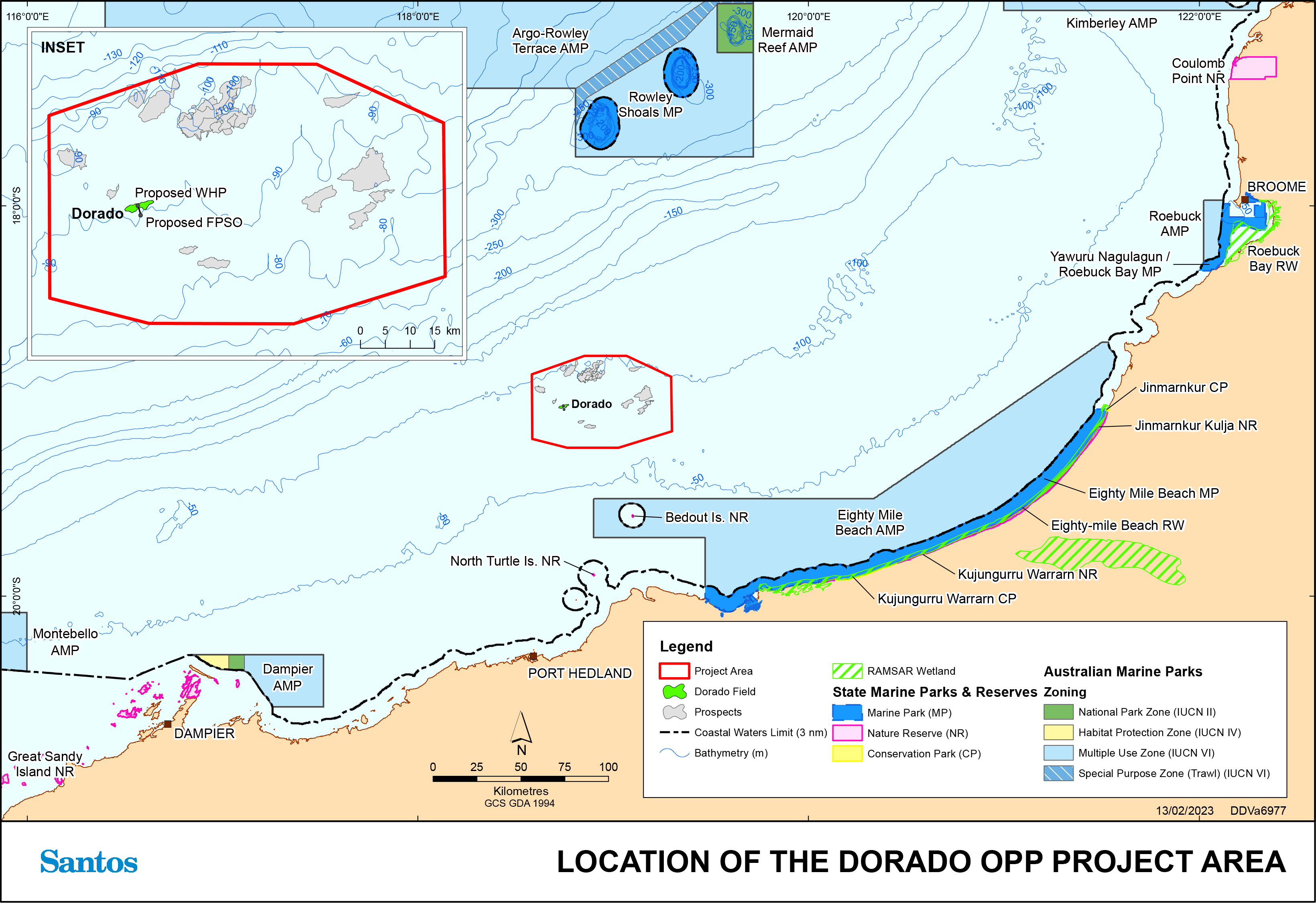 Project map - Dorado Development Offshore Project Proposal (refer to Description)