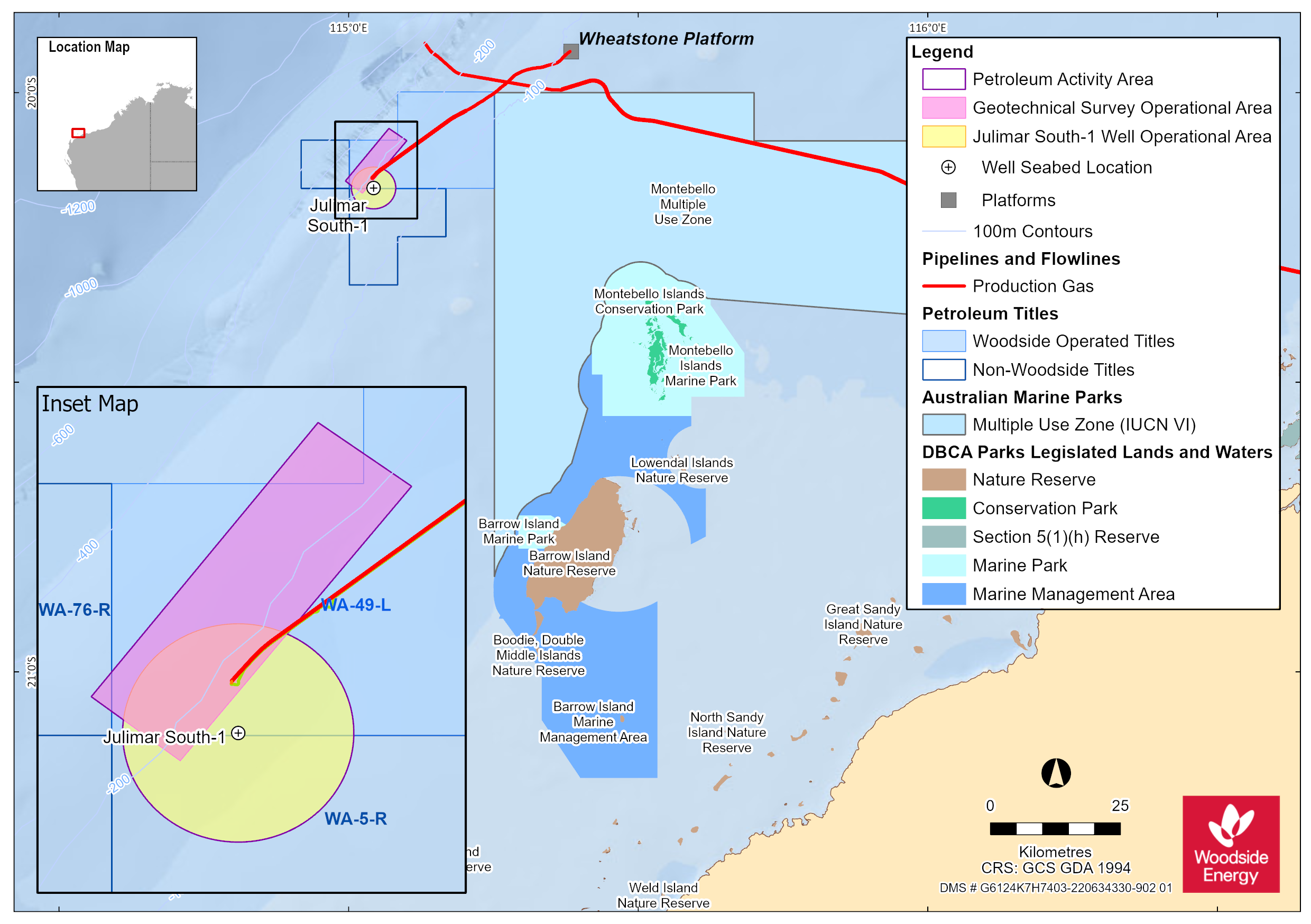 Location map - Activity: Julimar Appraisal Drilling and Surveys (refer to description)