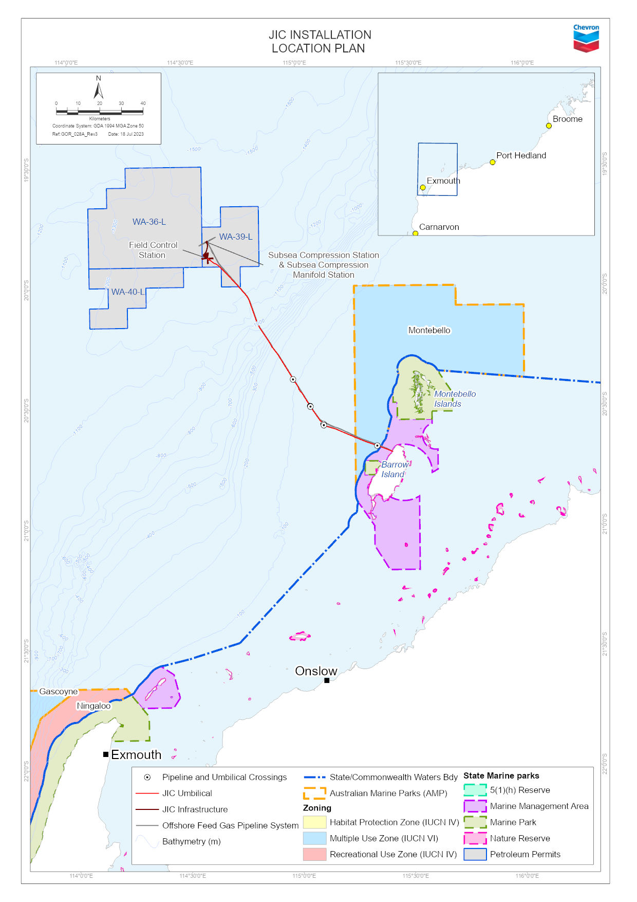 Location map - Activity: Gorgon Gas Development Pipeline and Subsea Infrastructure Installation and Pre-Commissioning (refer to description)